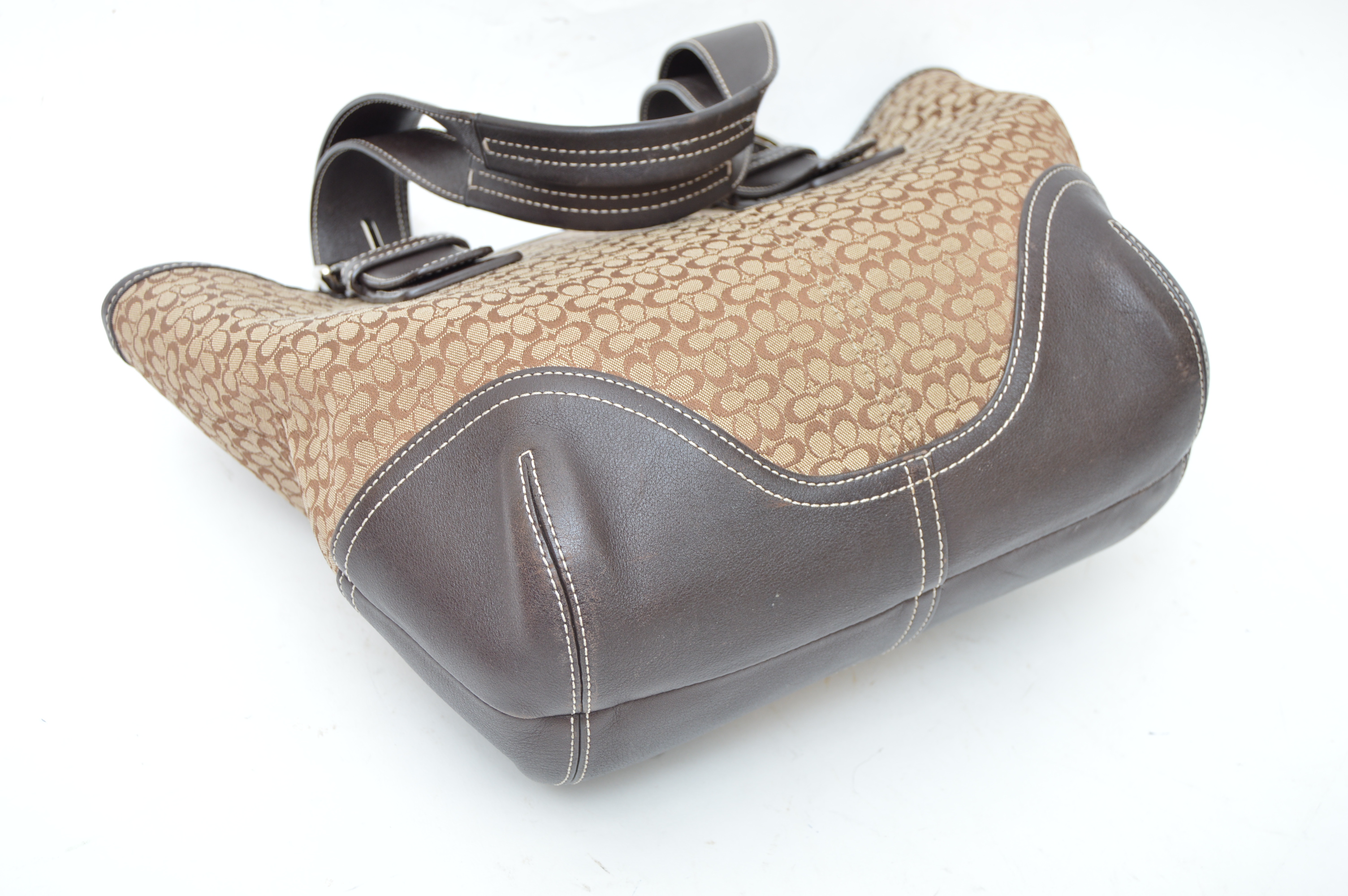 Coach Monogram Canvas and Leather Shoulder Bag