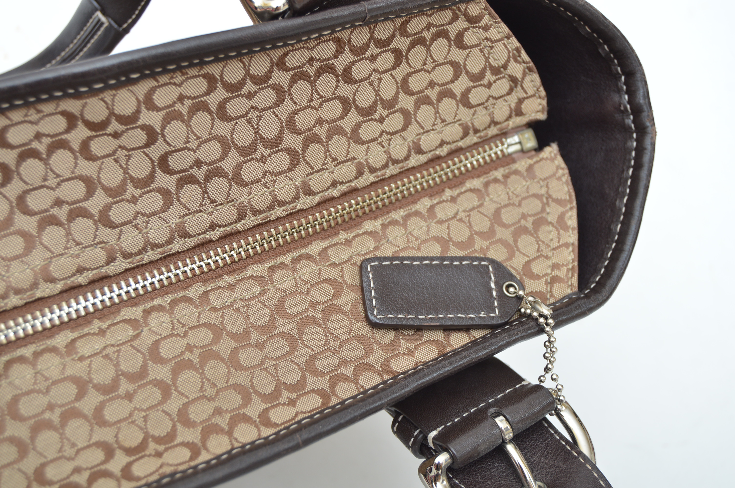 Coach Monogram Canvas and Leather Shoulder Bag