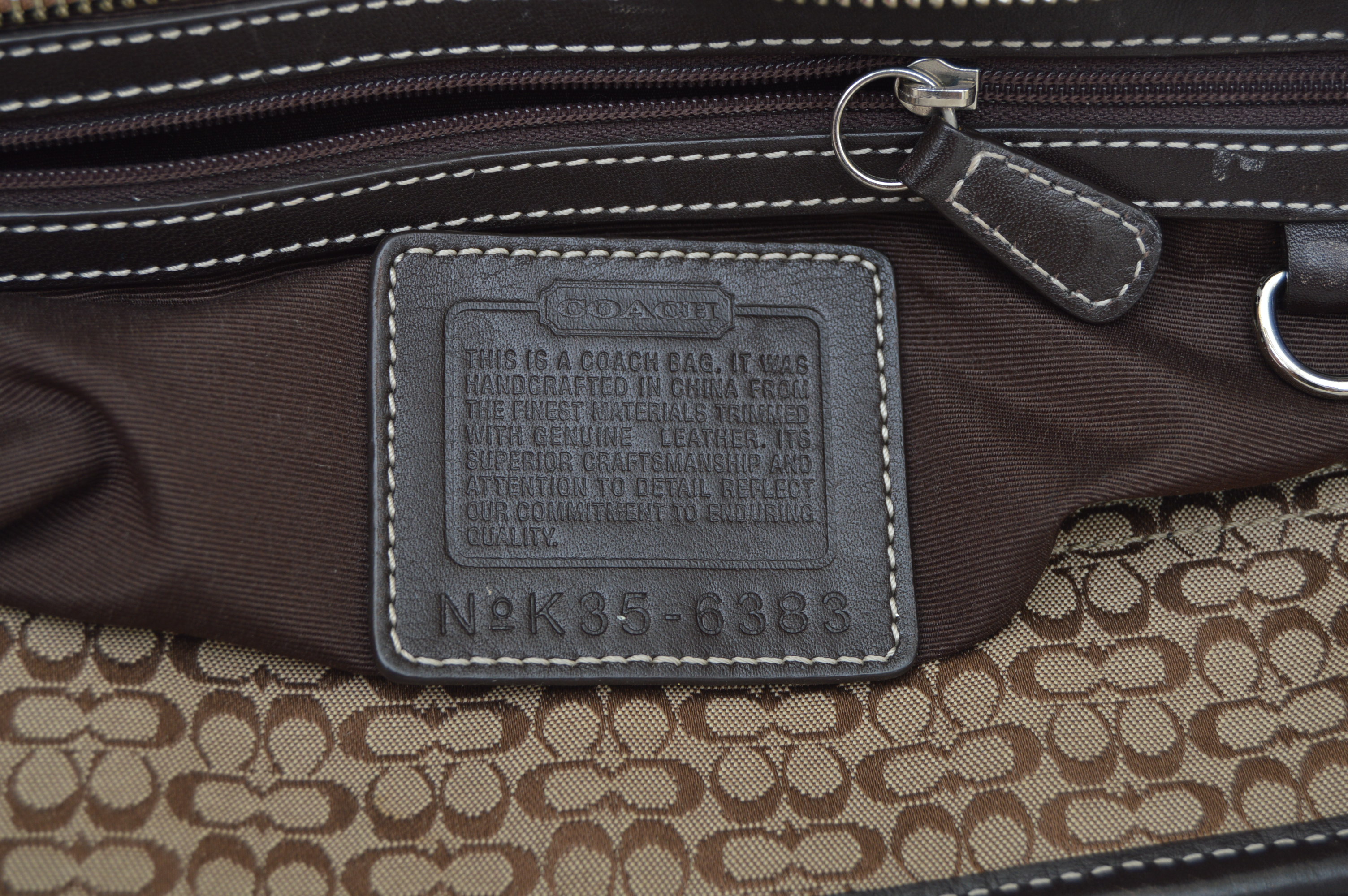 Coach Monogram Canvas and Leather Shoulder Bag