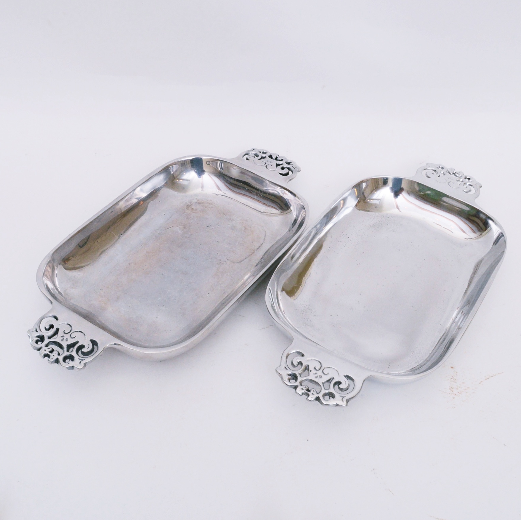 Pair of Aluminum Platters by Nambe
