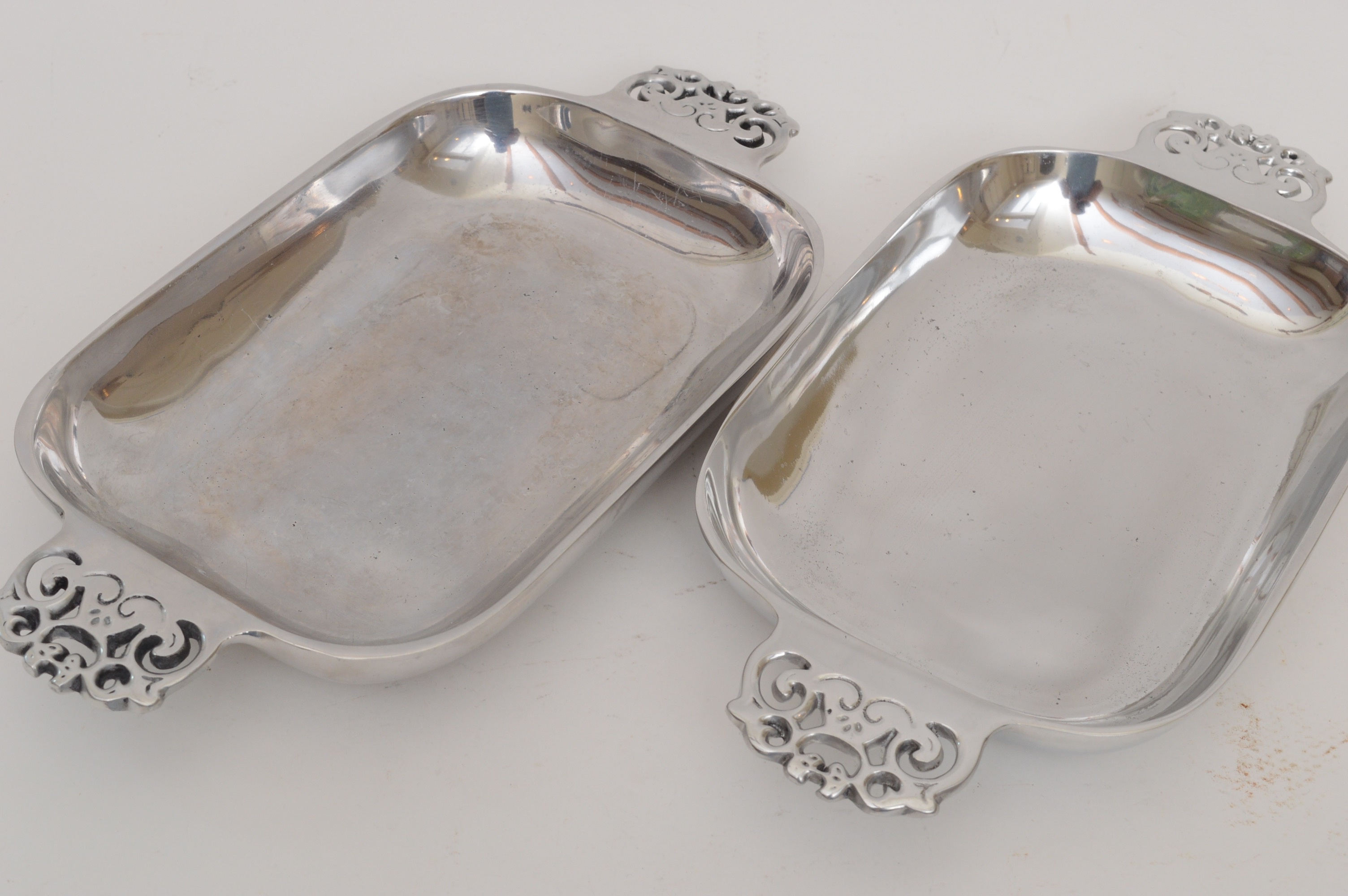 Pair of Aluminum Platters by Nambe