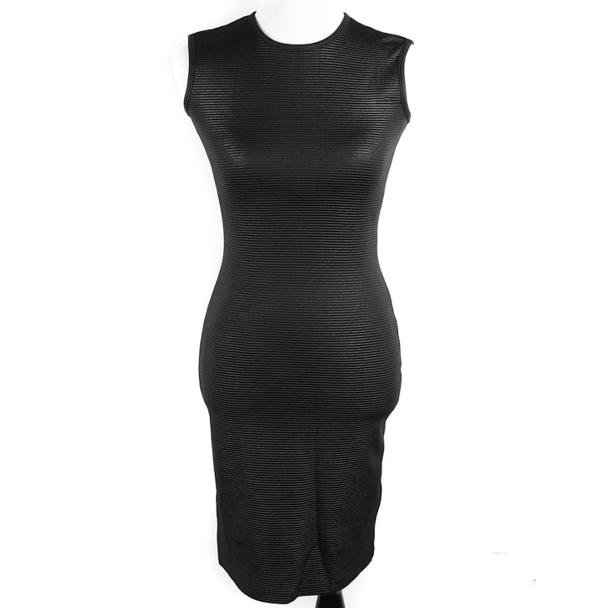 Christian Siriano New York Black Stretch Knit Bodycon Dress