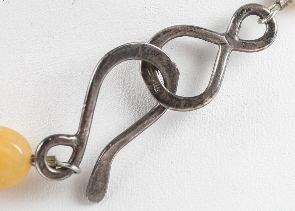 Vintage Carved Nephrite Double Dragon Necklace