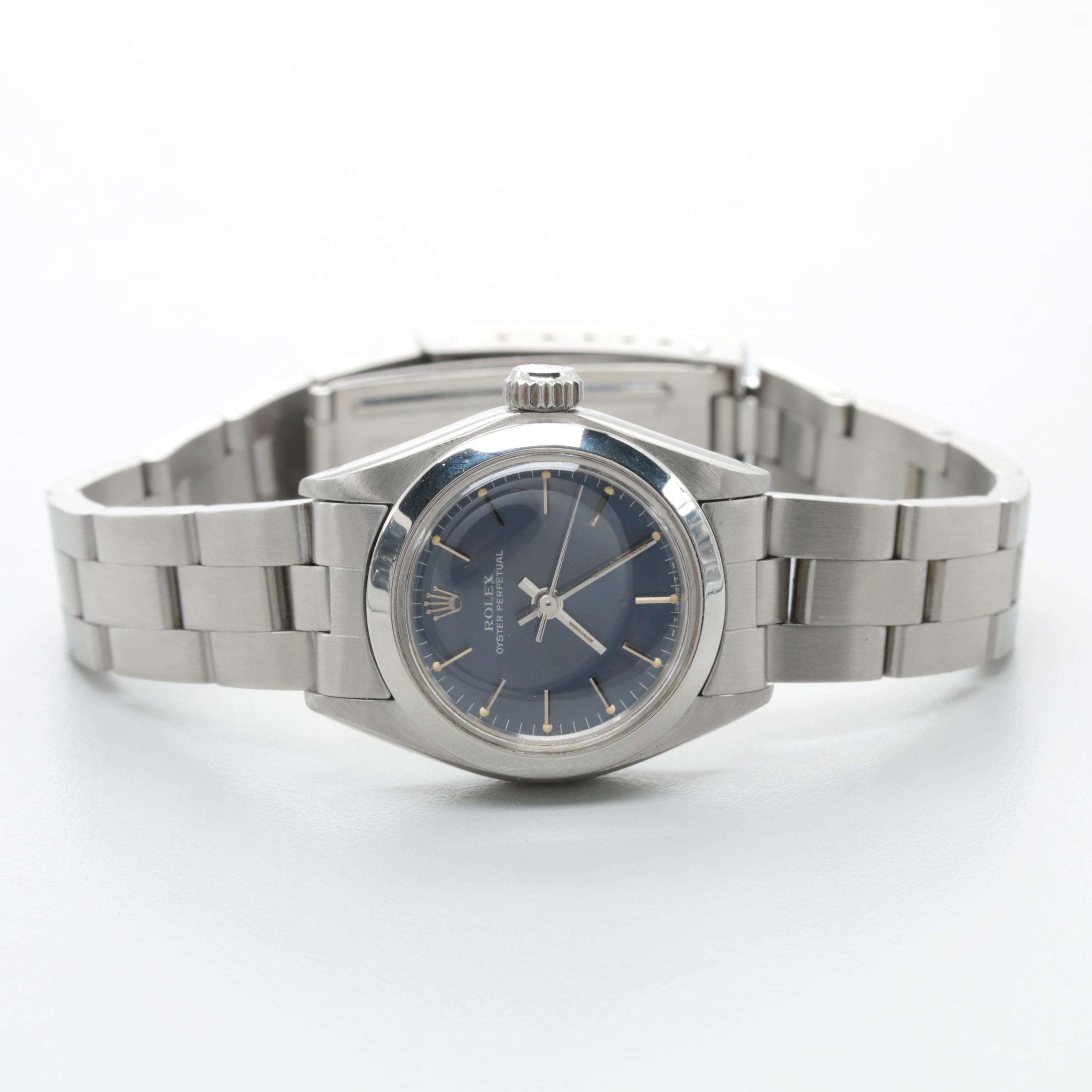 Circa 1981 Rolex Stainless Steel Blue Dial Watch