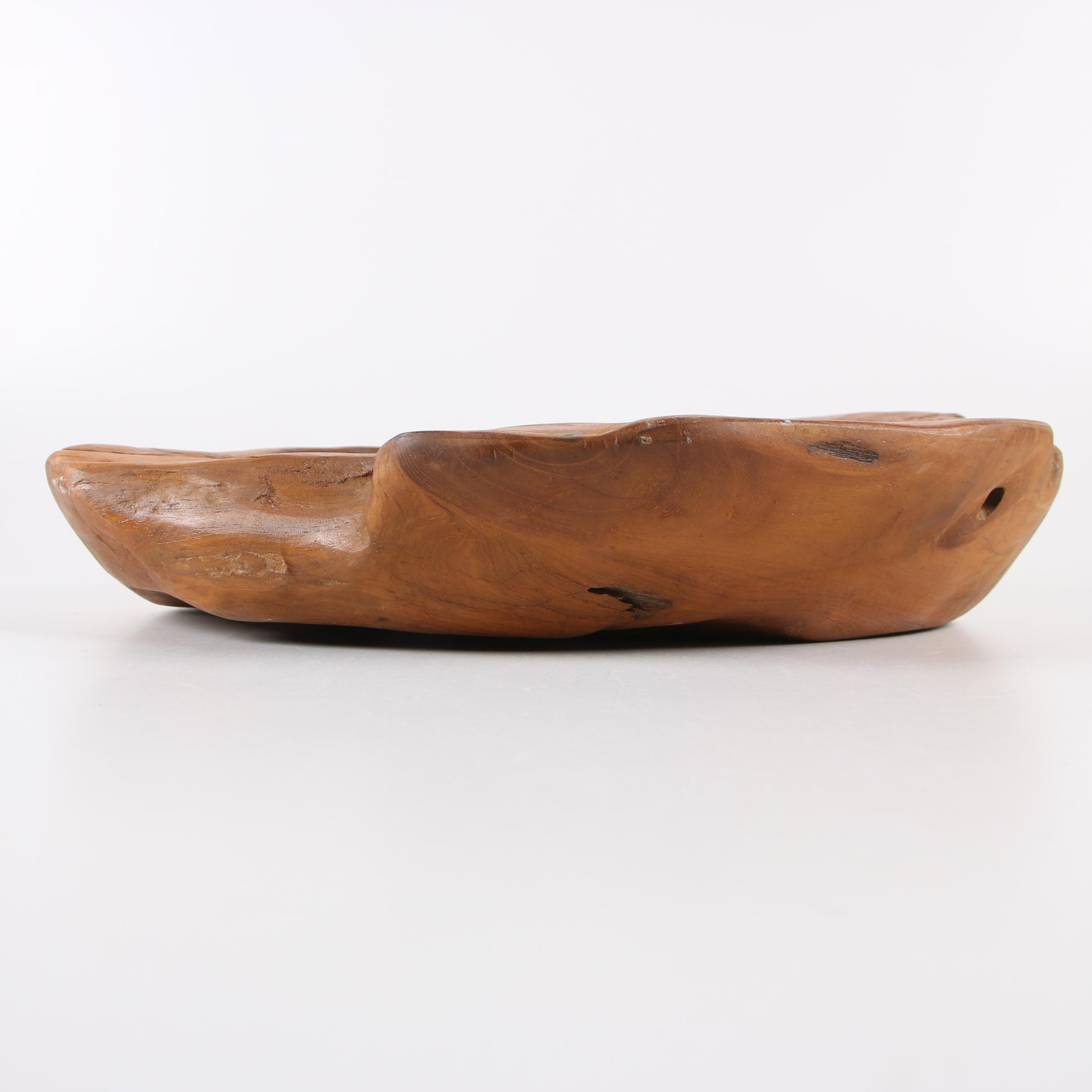 Hand Carved Natural Wood Bowl