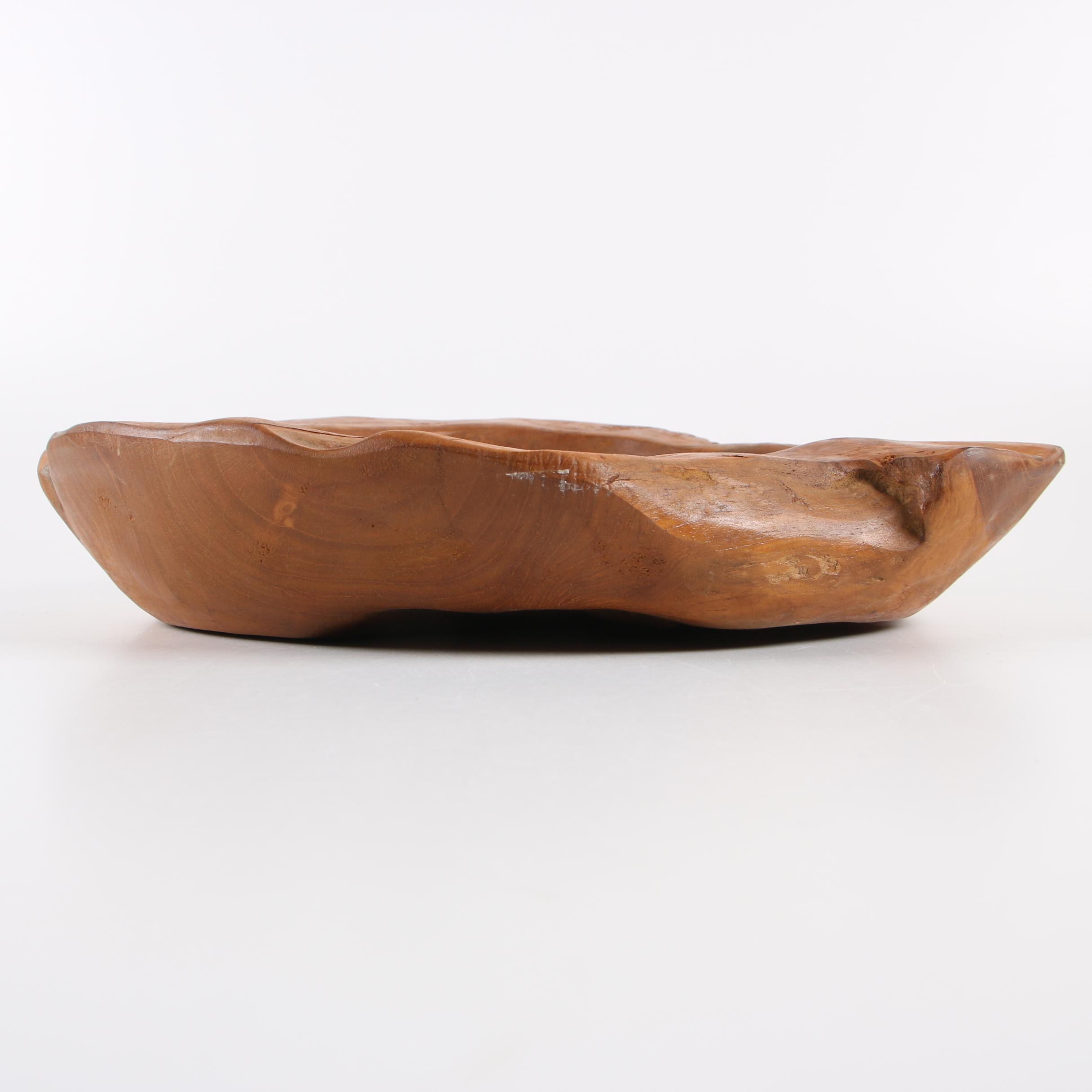 Hand Carved Natural Wood Bowl