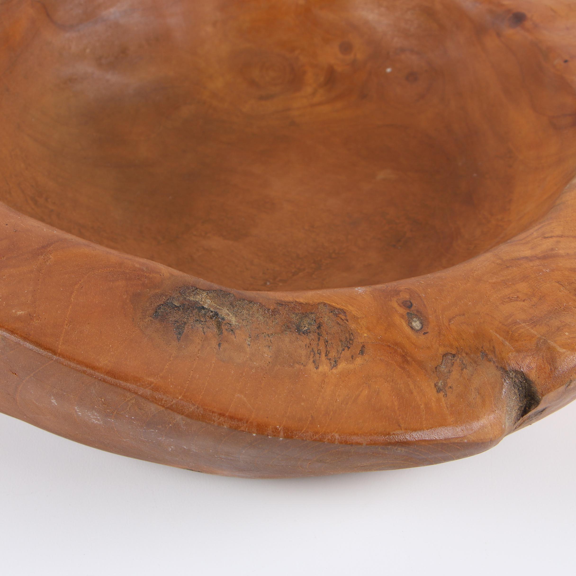 Hand Carved Natural Wood Bowl