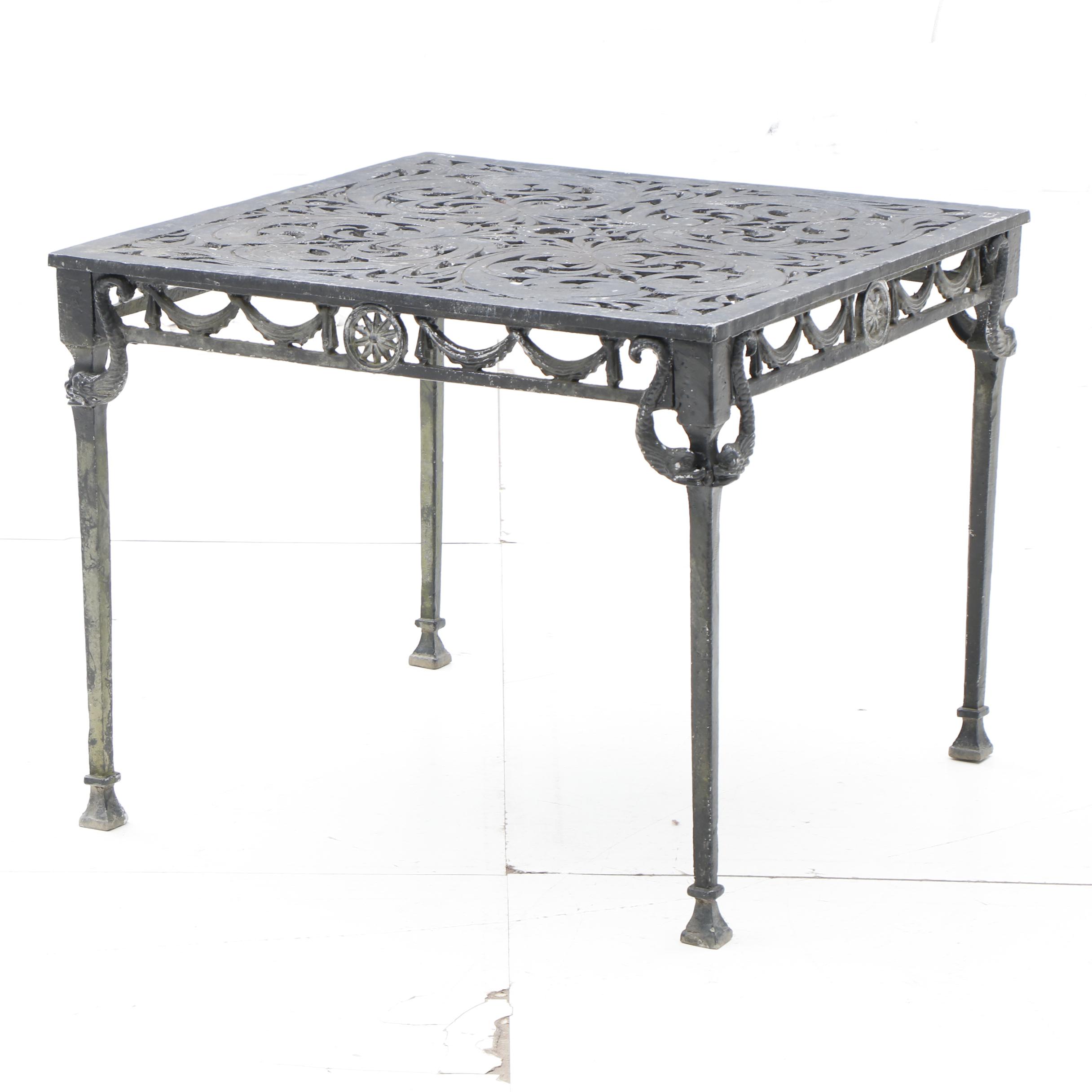 Kenneth Lynch "Filigree Design Star and Dolphin" Chairs and Table