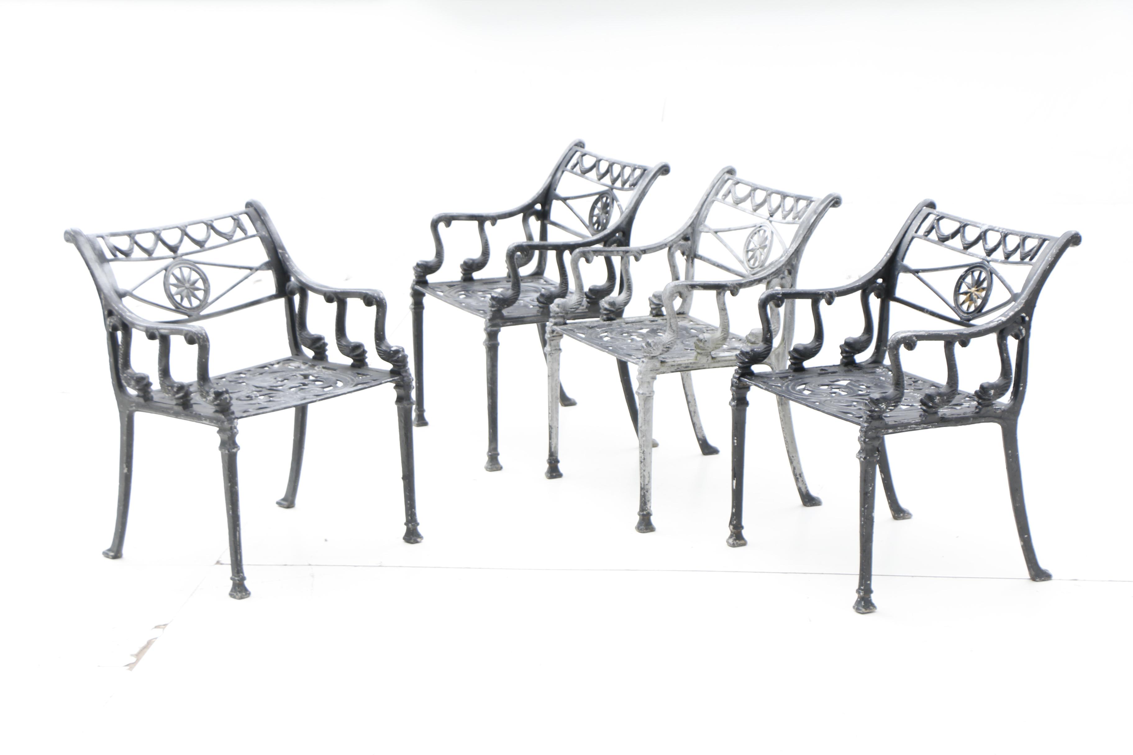 Kenneth Lynch "Filigree Design Star and Dolphin" Chairs and Table