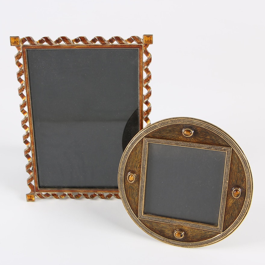 Mike and Ally Tiger's Eye Embellished Frame with a Nicole Miller Frame