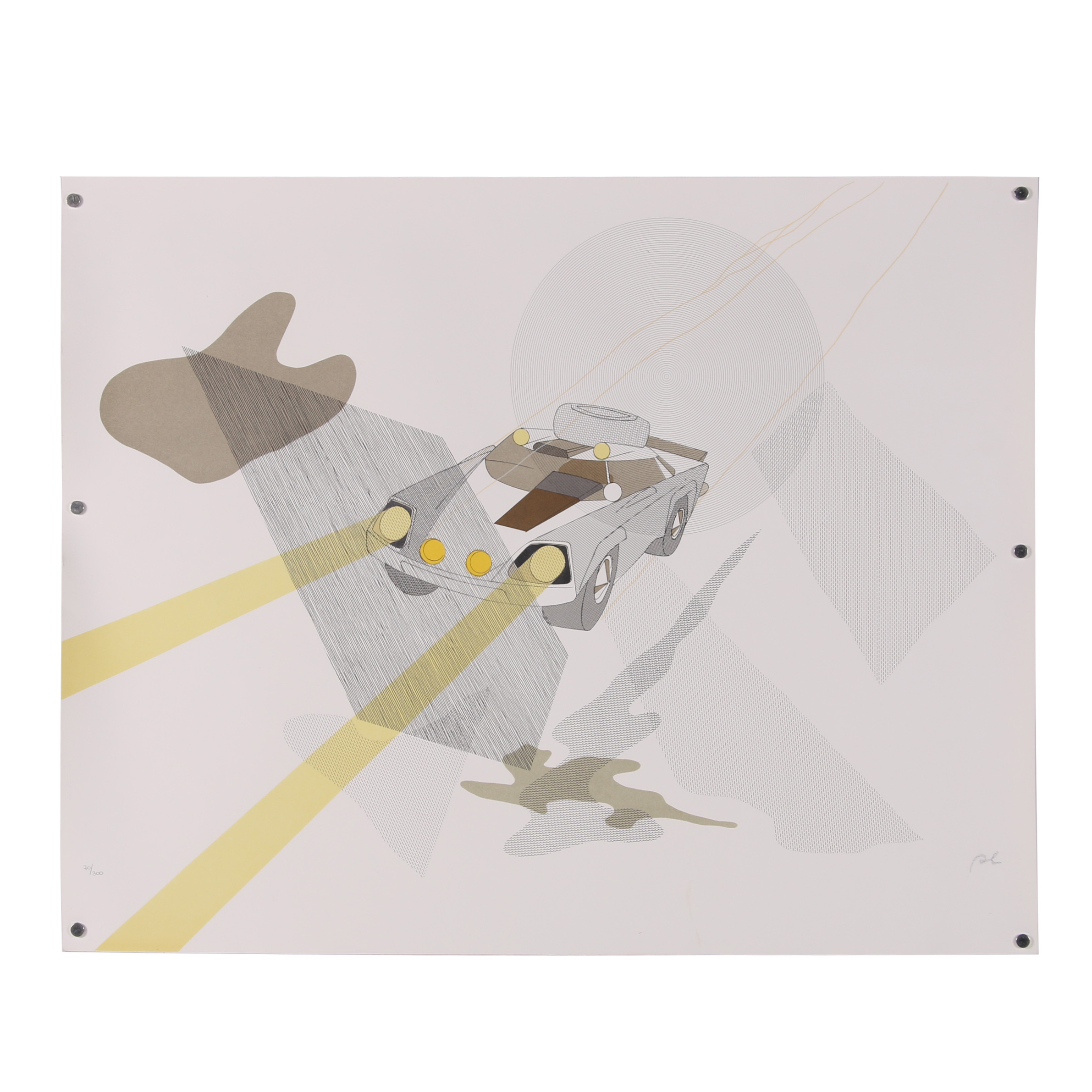 Raymond Loewy Lithograph "Car with Headlights"