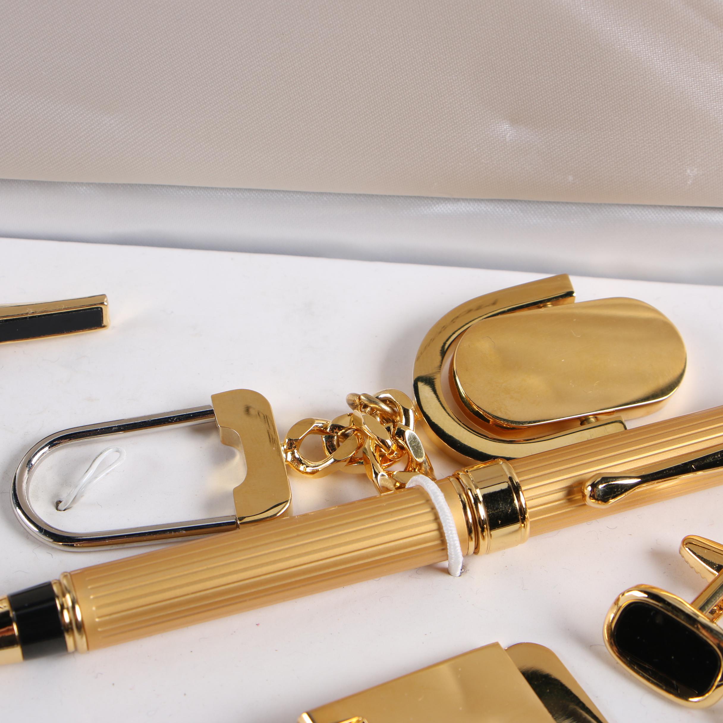 Men's Boston Collection Gold Tone and Black Resin Accessory Gift Set