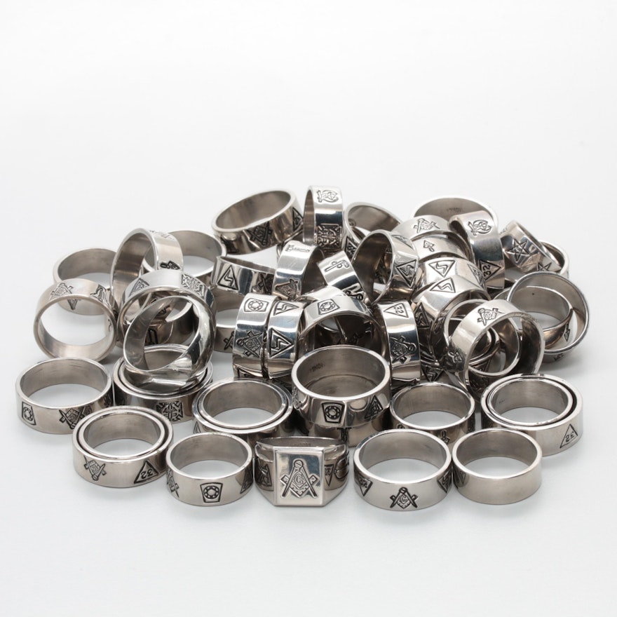 Assortment of Silver Tone Rings