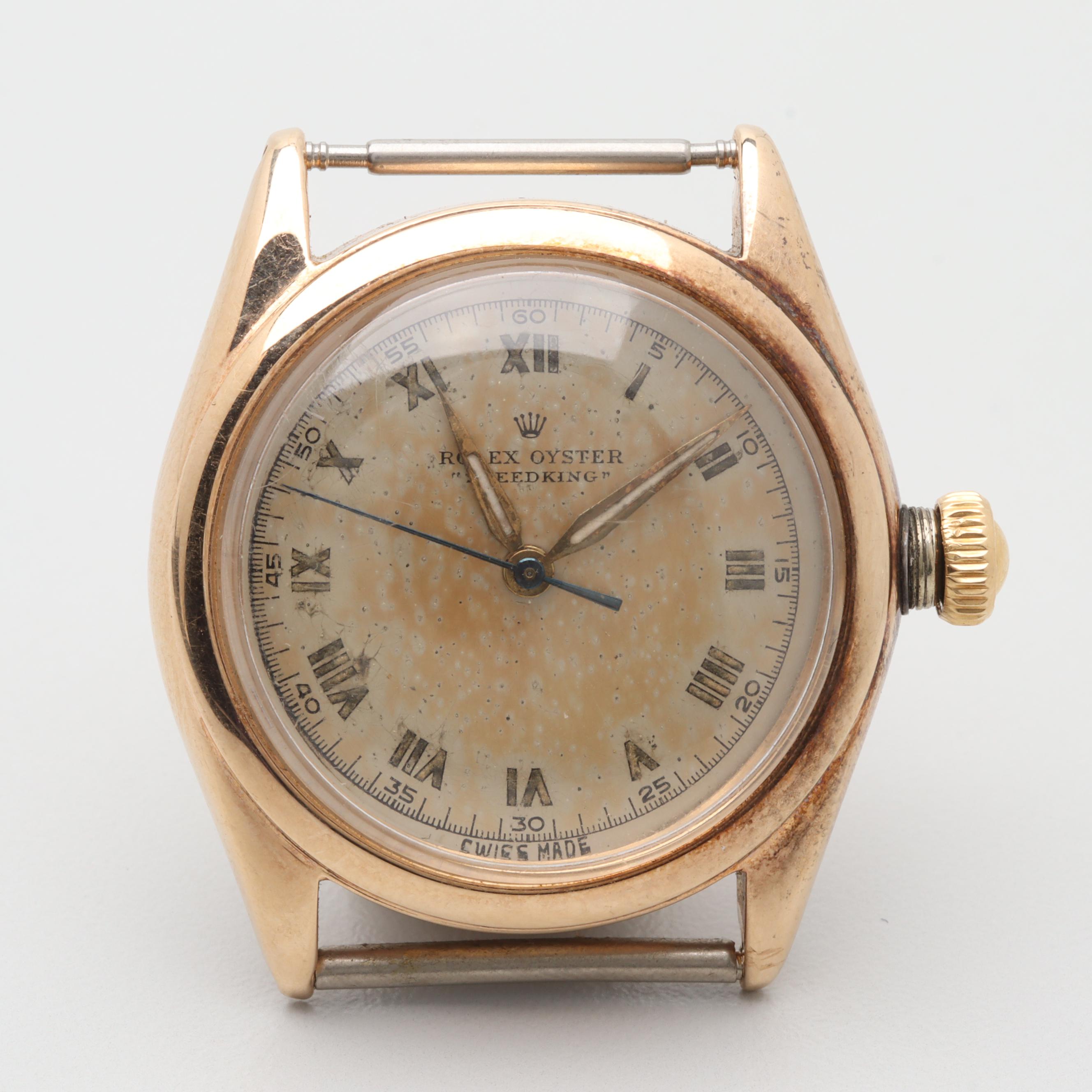 Rolex 14K Yellow Gold Oyster "Speed King" Watch Case and Works