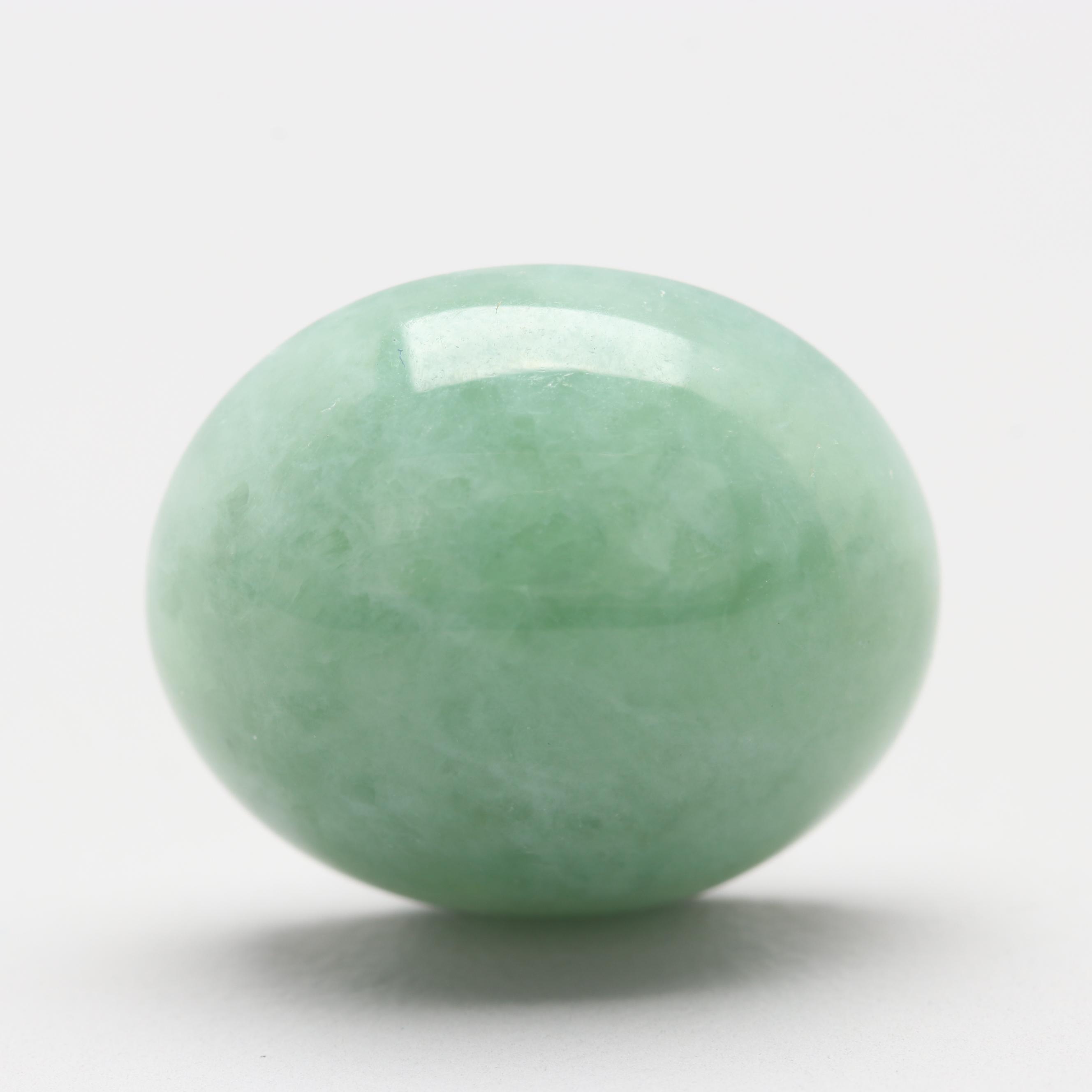Loose 13.57 Oval Jadeite Cabochon