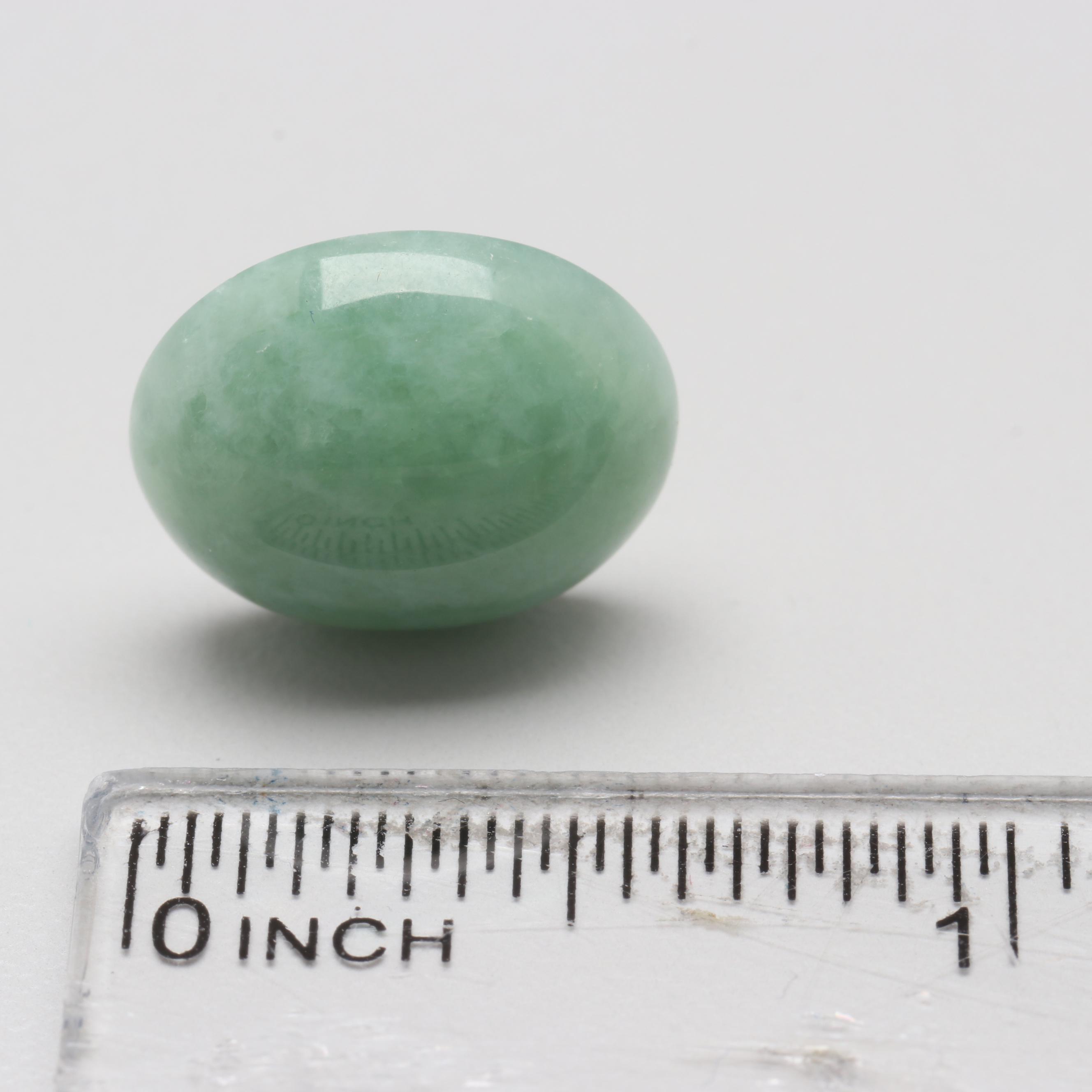 Loose 13.57 Oval Jadeite Cabochon