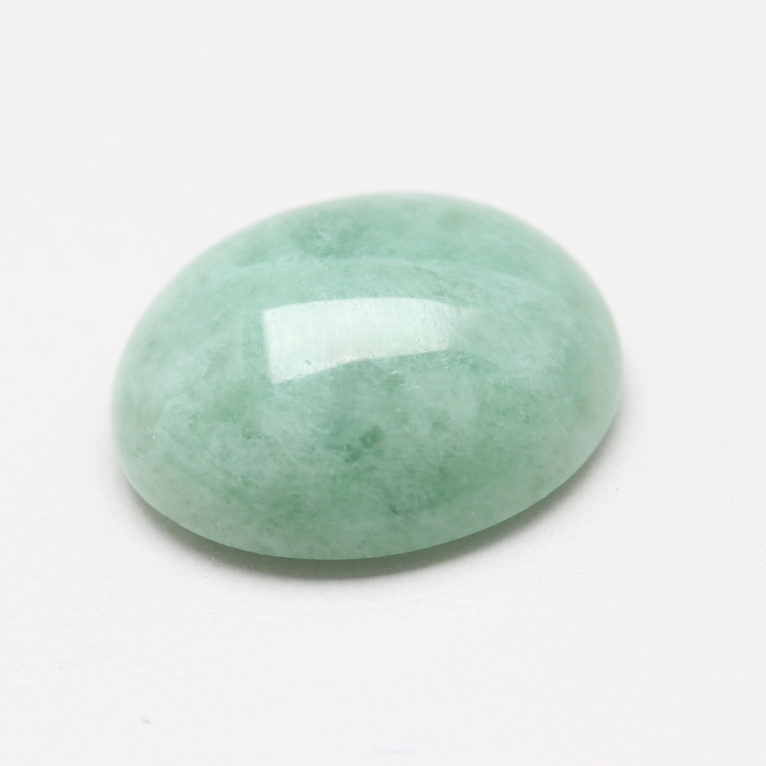 Loose 13.57 Oval Jadeite Cabochon