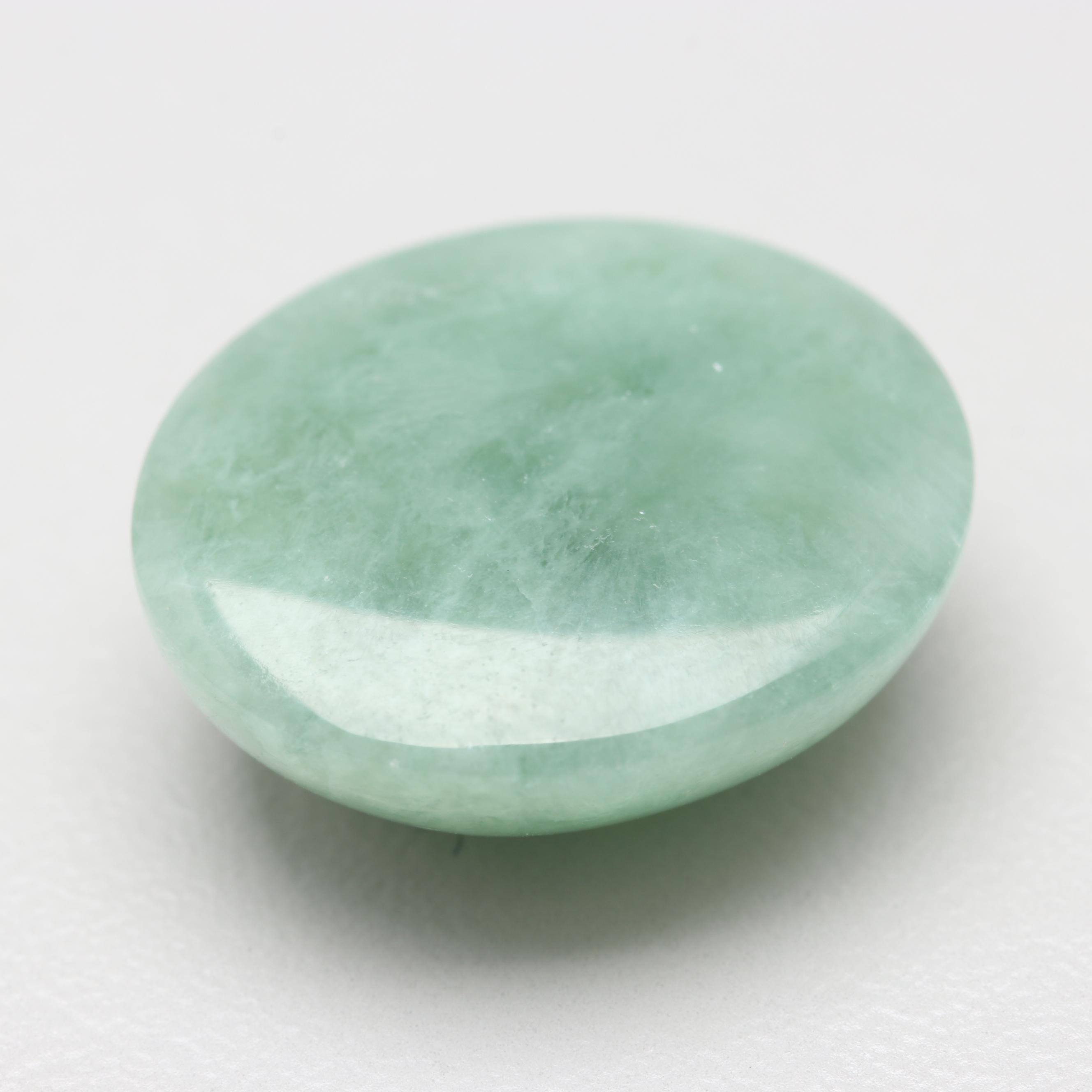 Loose 13.57 Oval Jadeite Cabochon
