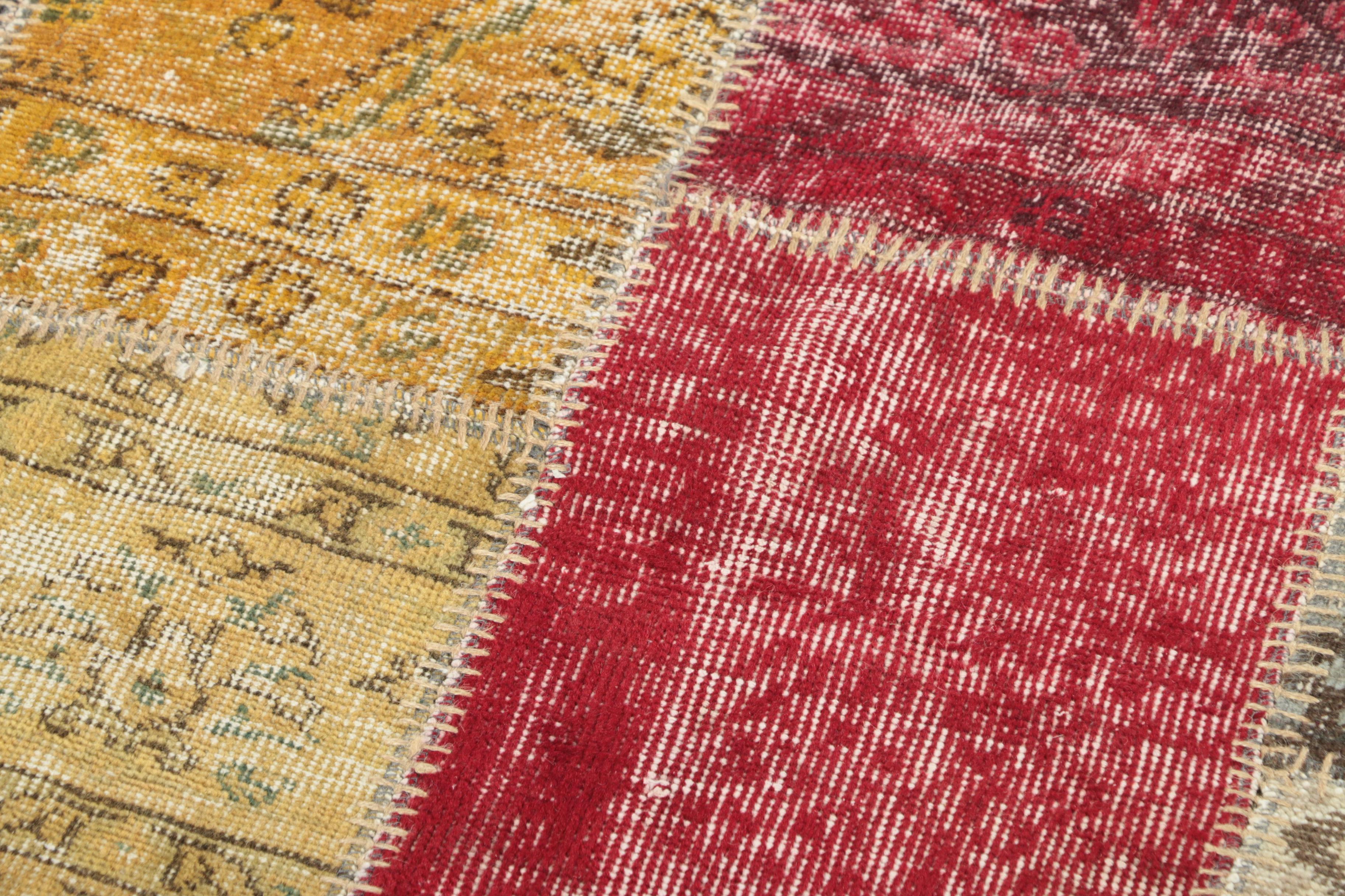 Hand-Knotted Turkish Patchwork Wool Area Rug by Blue Ocean Traders