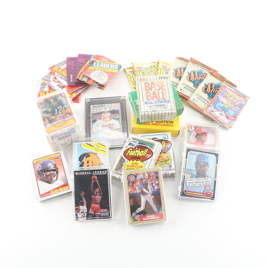 1980s and 1990s Baseball, Basketball, and Footbal Trading Cards