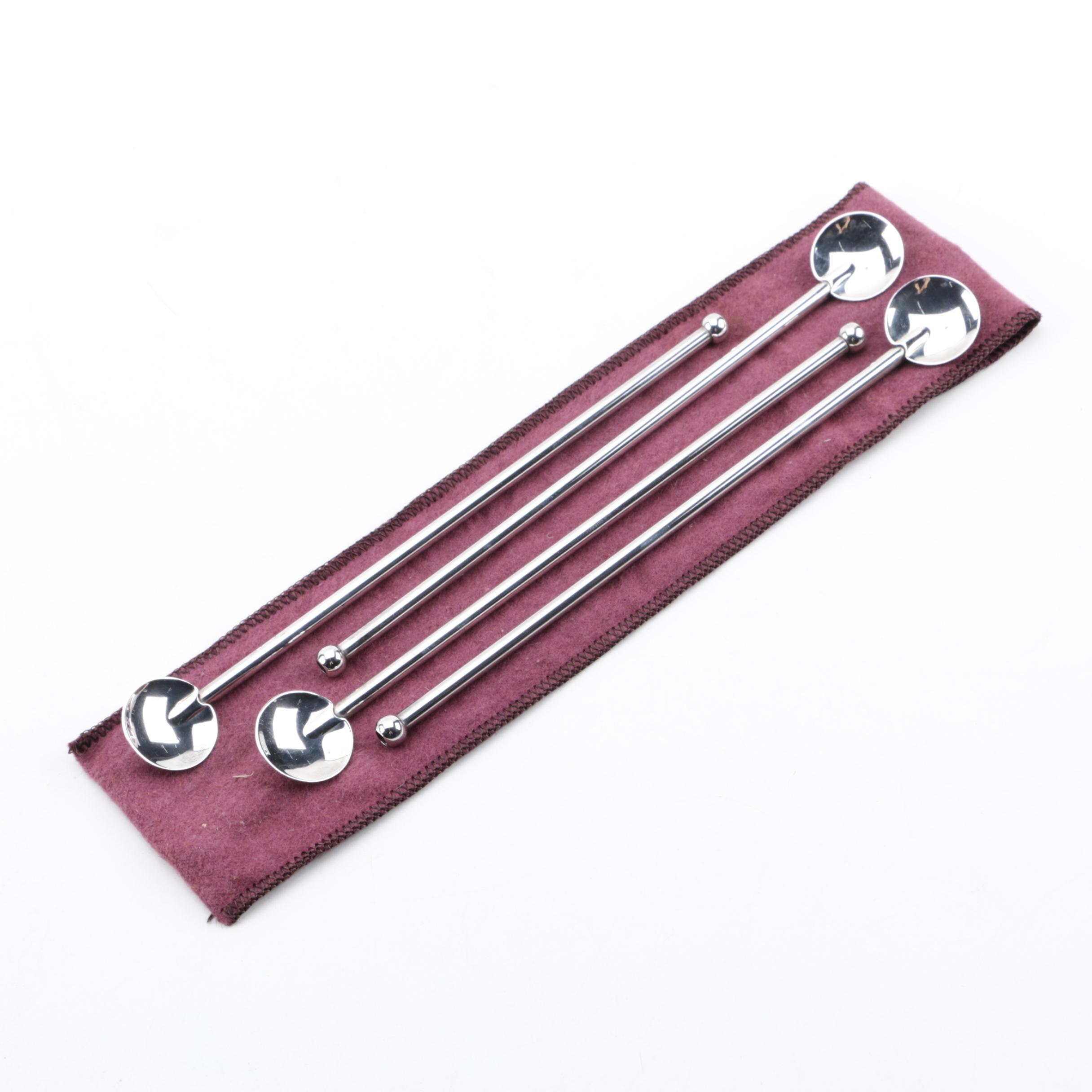 R. Blackinton & Co. Sterling Silver Stirring Spoon Straw Set