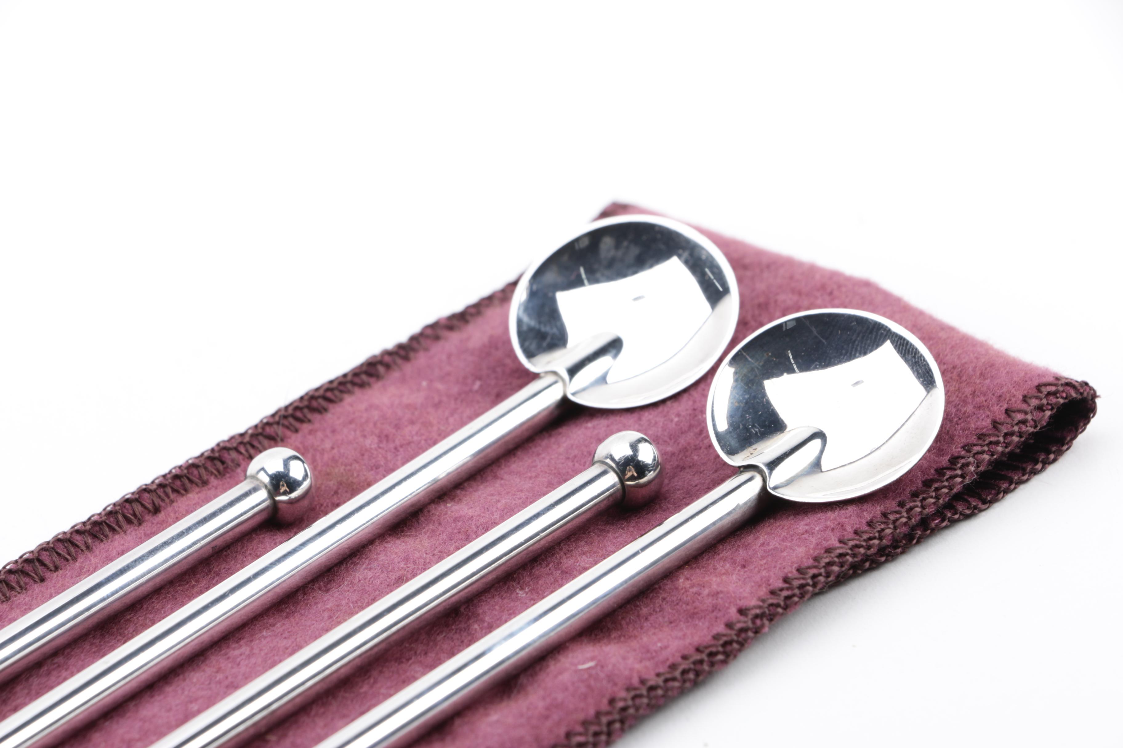 R. Blackinton & Co. Sterling Silver Stirring Spoon Straw Set