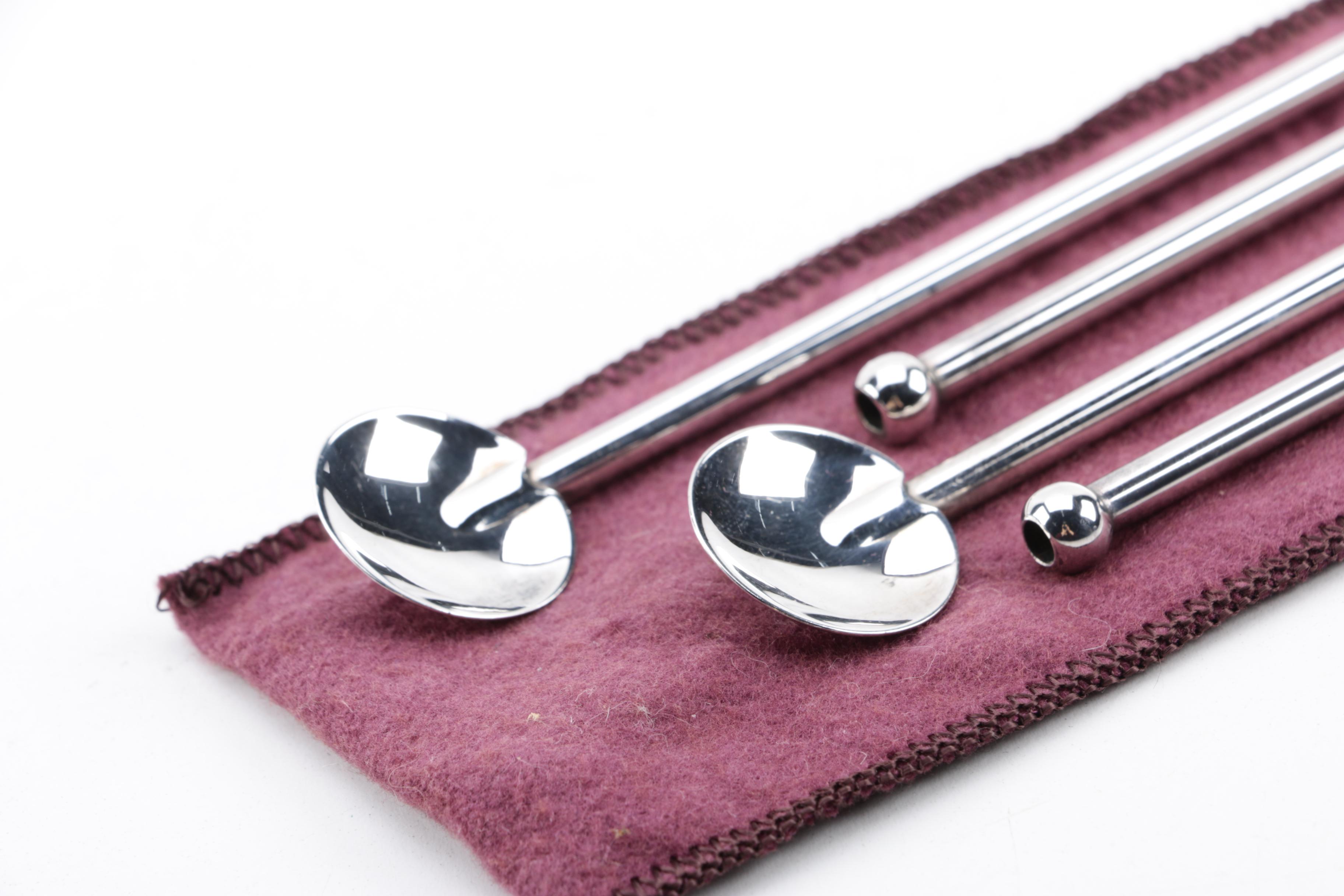 R. Blackinton & Co. Sterling Silver Stirring Spoon Straw Set