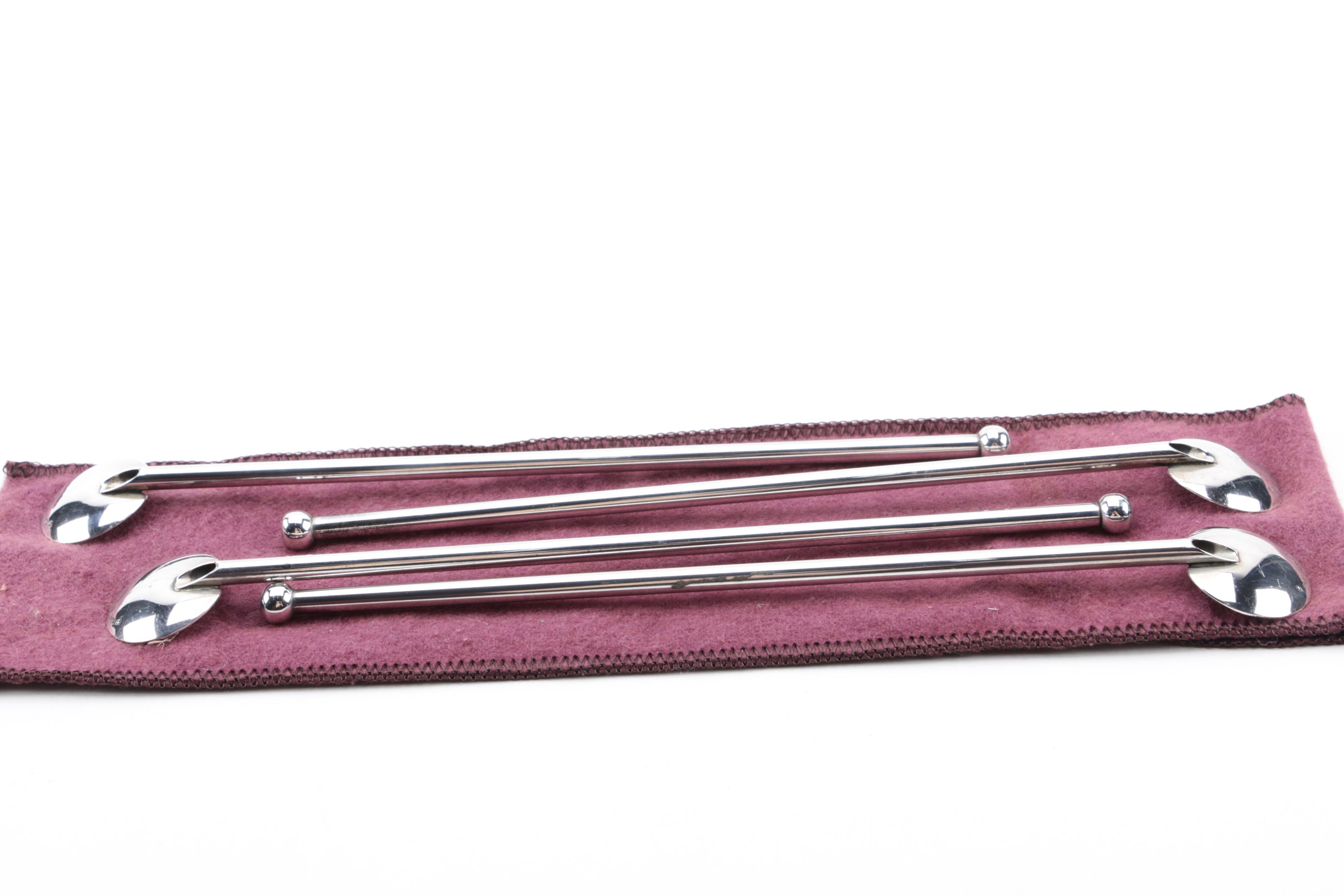 R. Blackinton & Co. Sterling Silver Stirring Spoon Straw Set