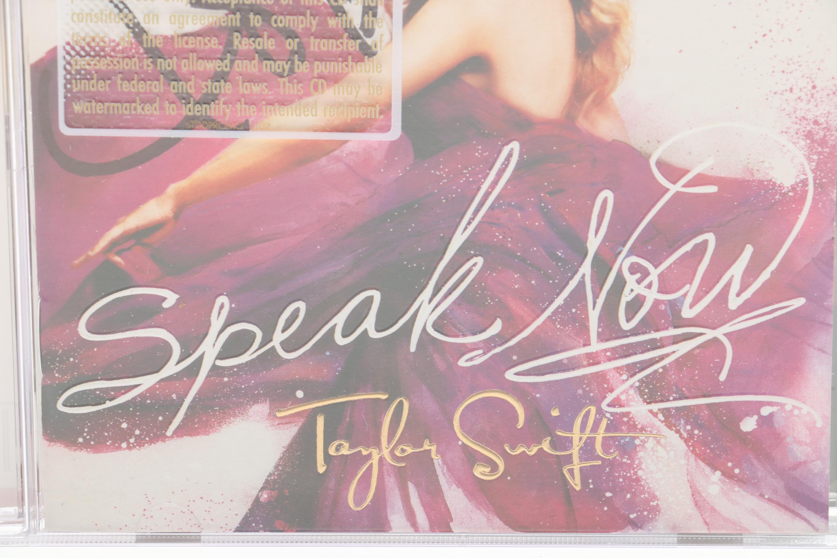 Taylor Swift Signed "Speak Now" Compact Disc COA