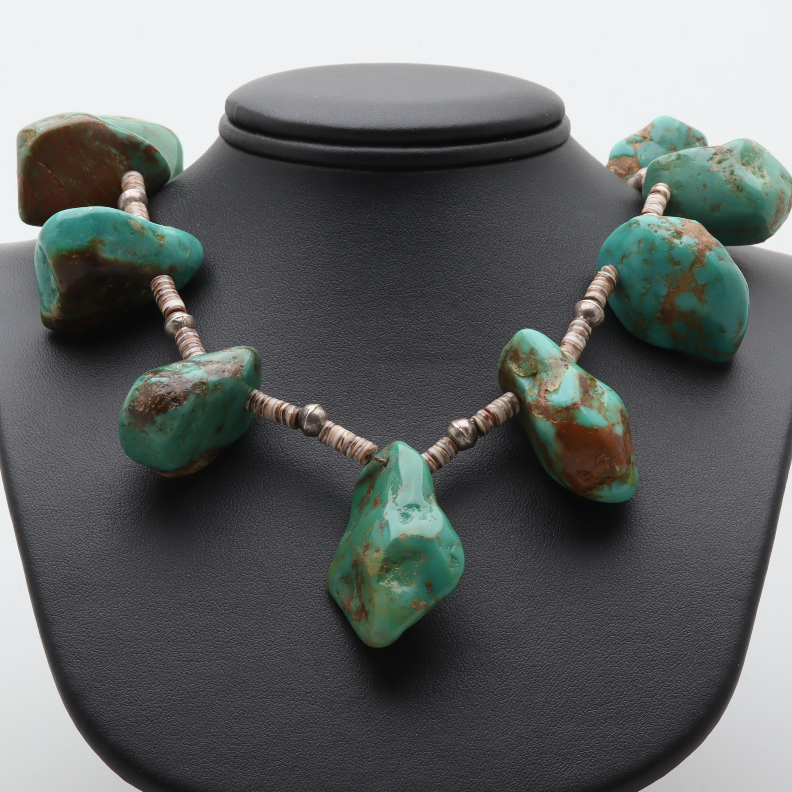 Jewelry Assortment Including Sterling Silver and Turquoise Necklace