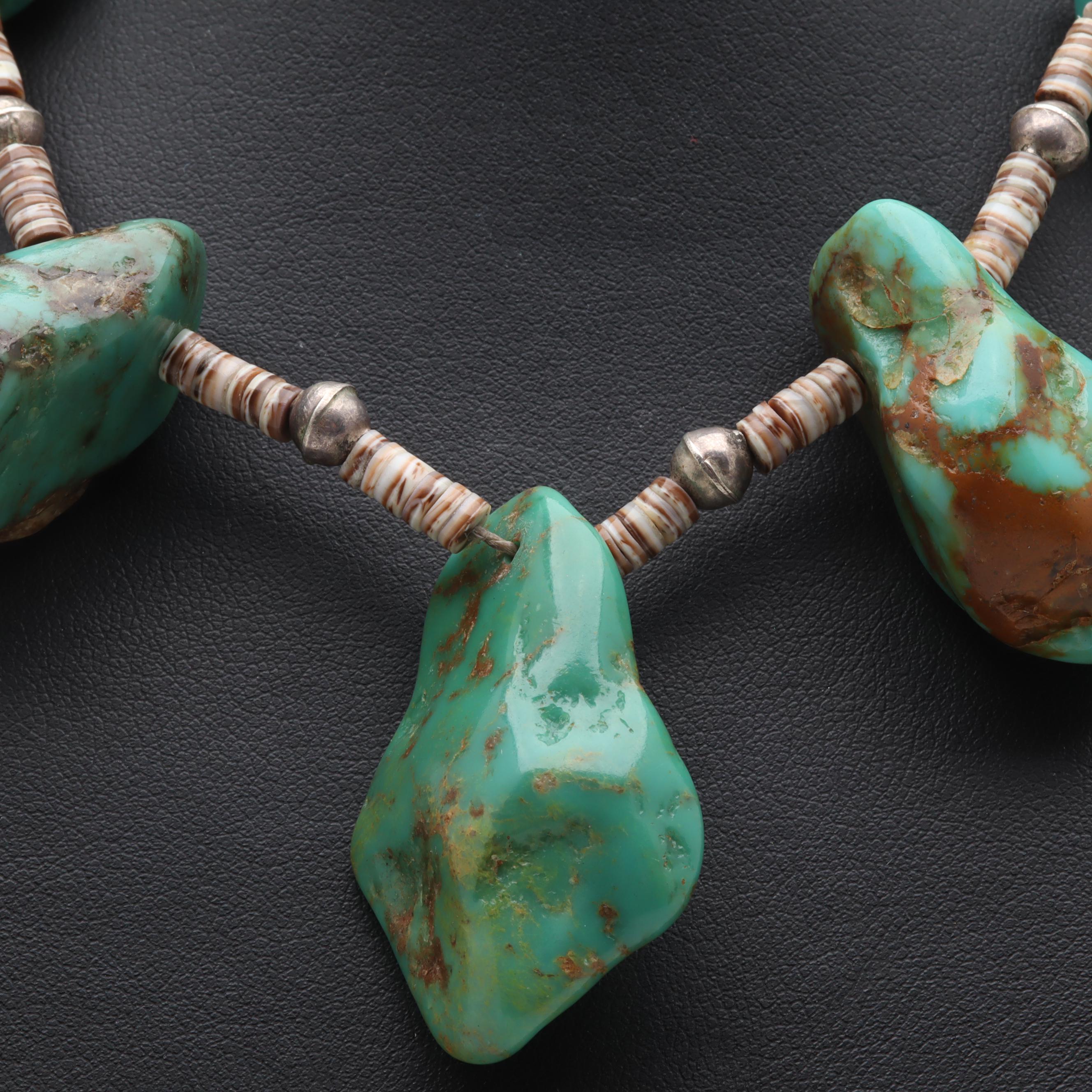 Jewelry Assortment Including Sterling Silver and Turquoise Necklace