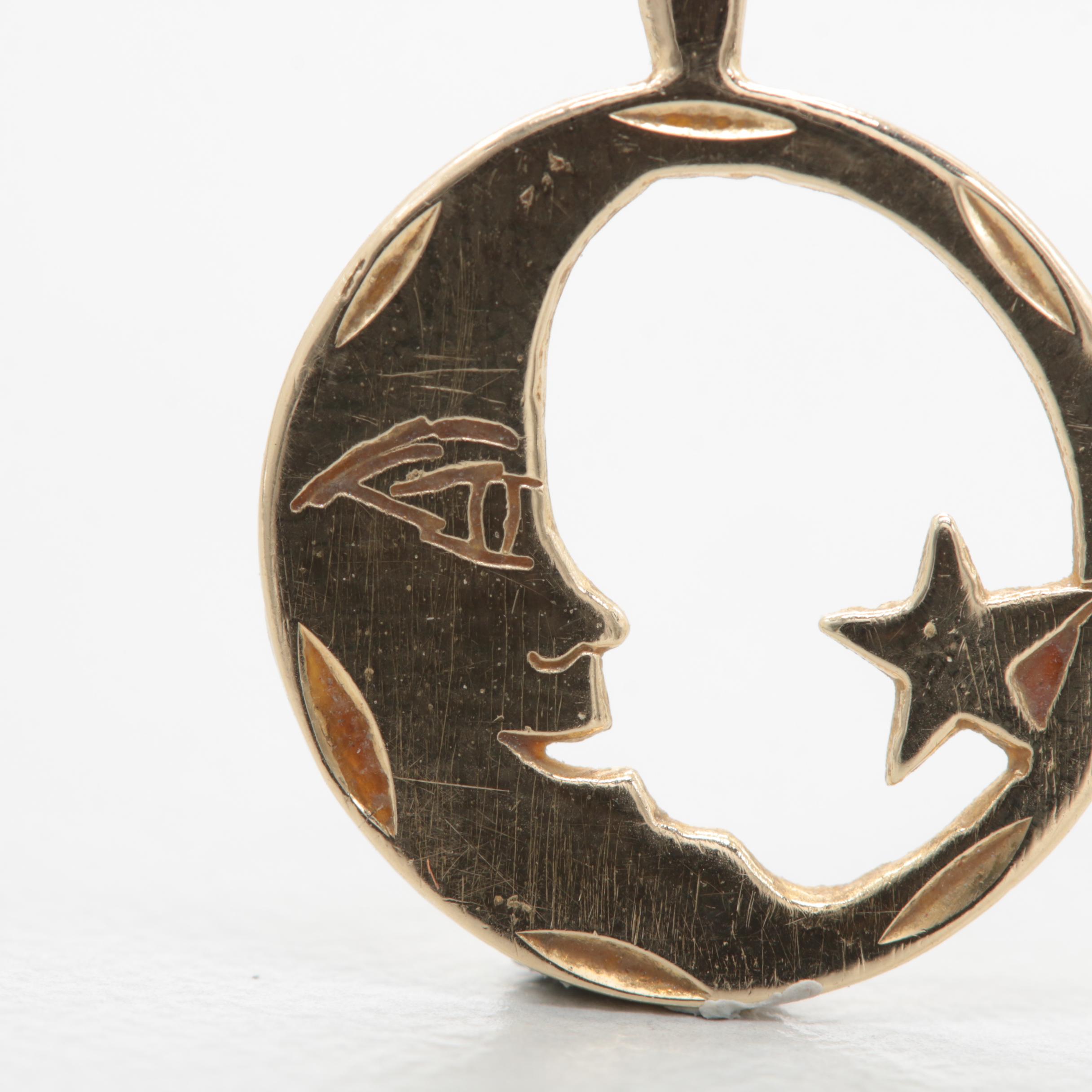 Michael Anthony 14K Yellow Gold Moon Pendant