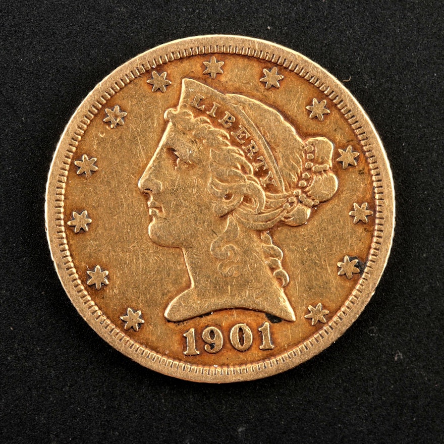 1901-S Liberty Head $5 Gold Half Eagle