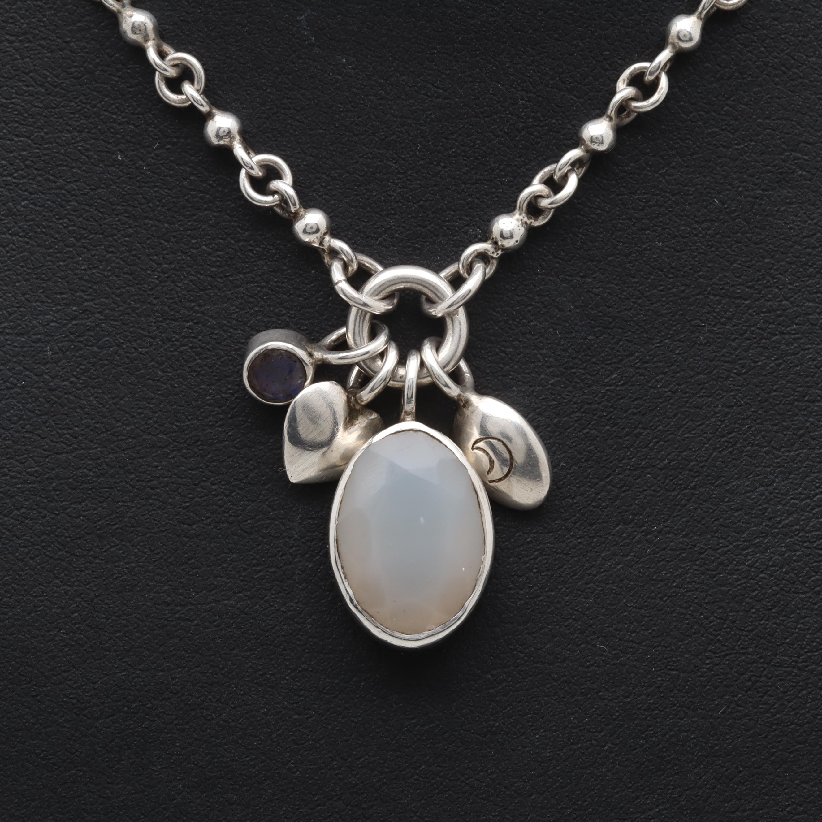 Sterling Silver Jewelry Assortment Including Quartz and Chalcedony