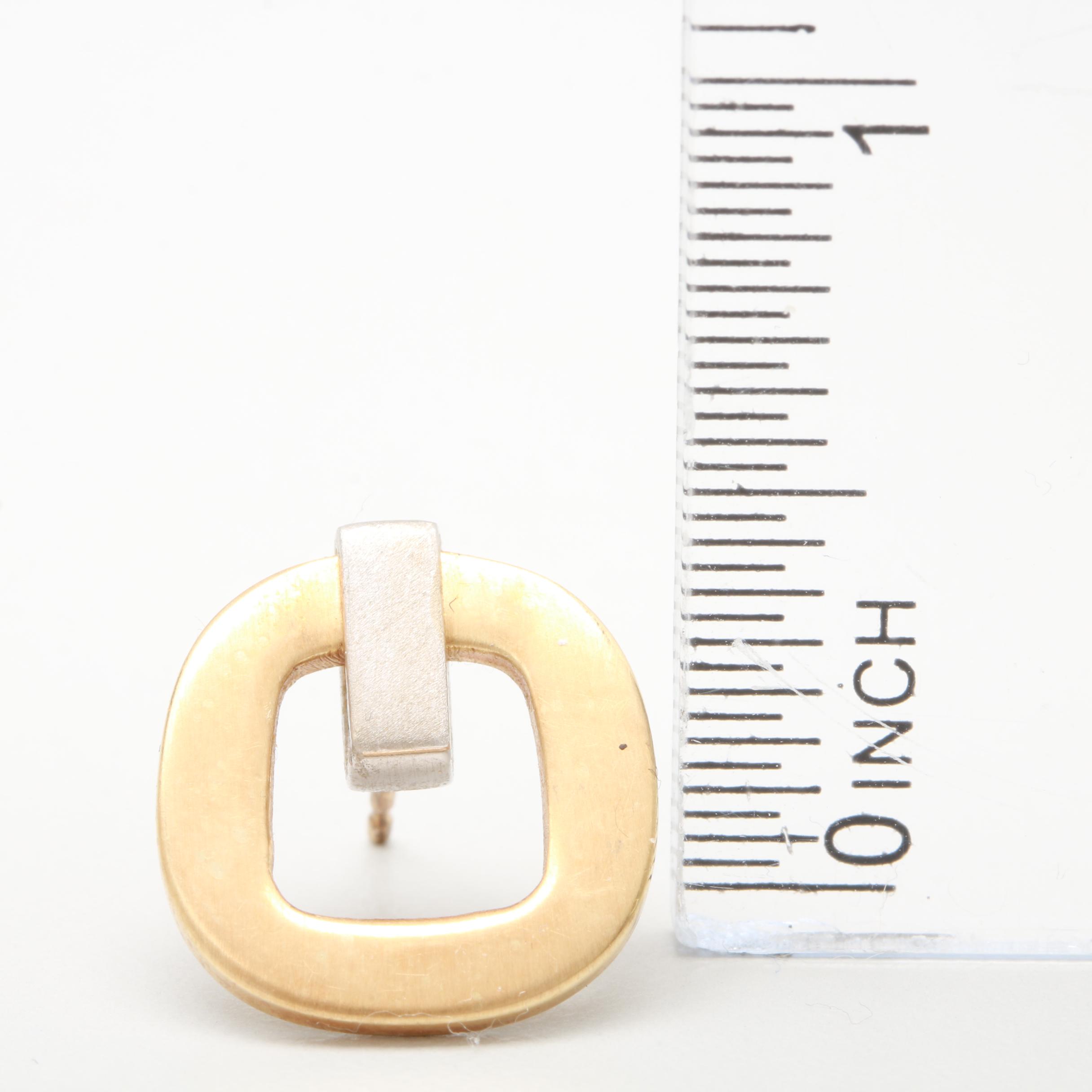 14K Yellow and White Gold Earrings