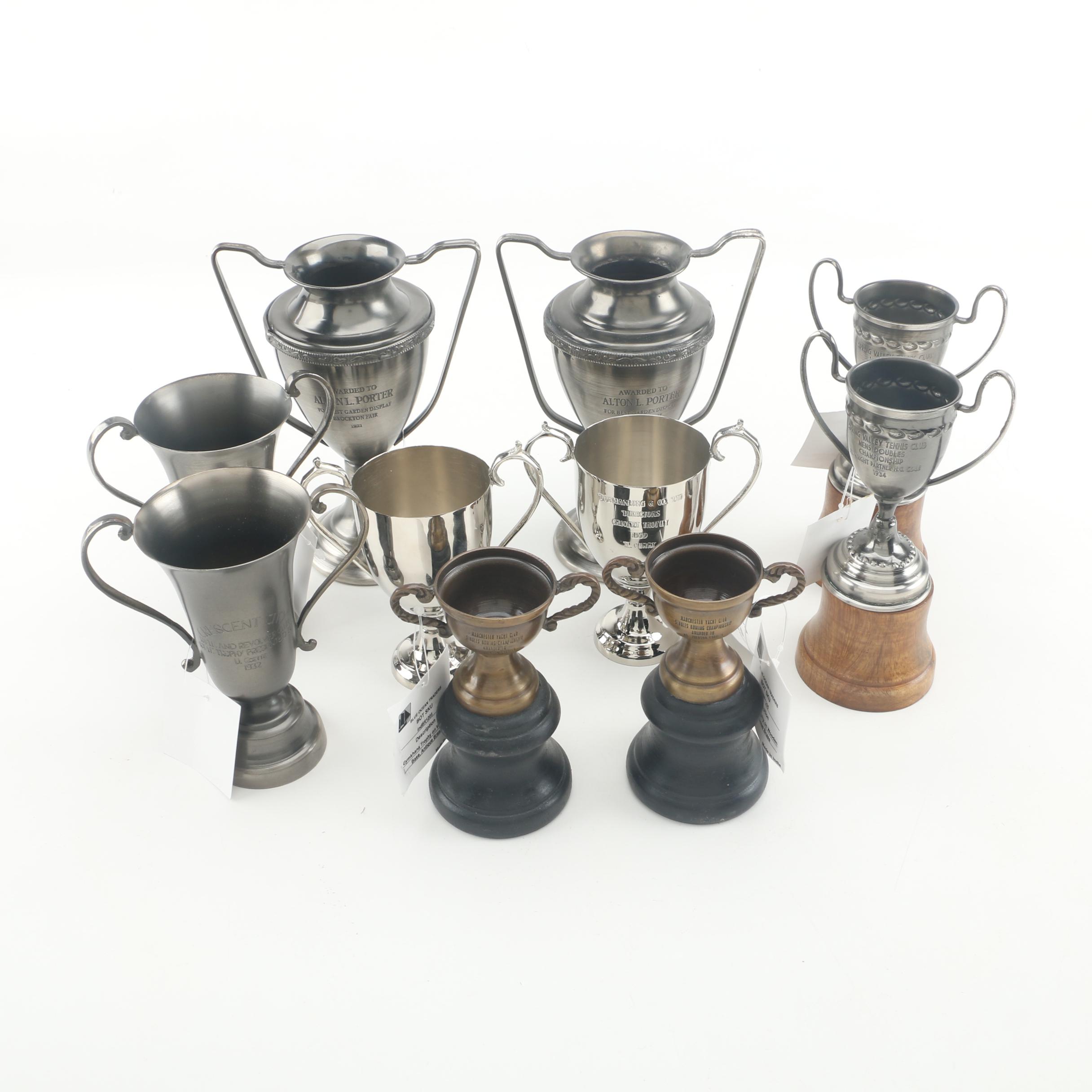 Reproduction Brass and Nickel Display Trophy Cups