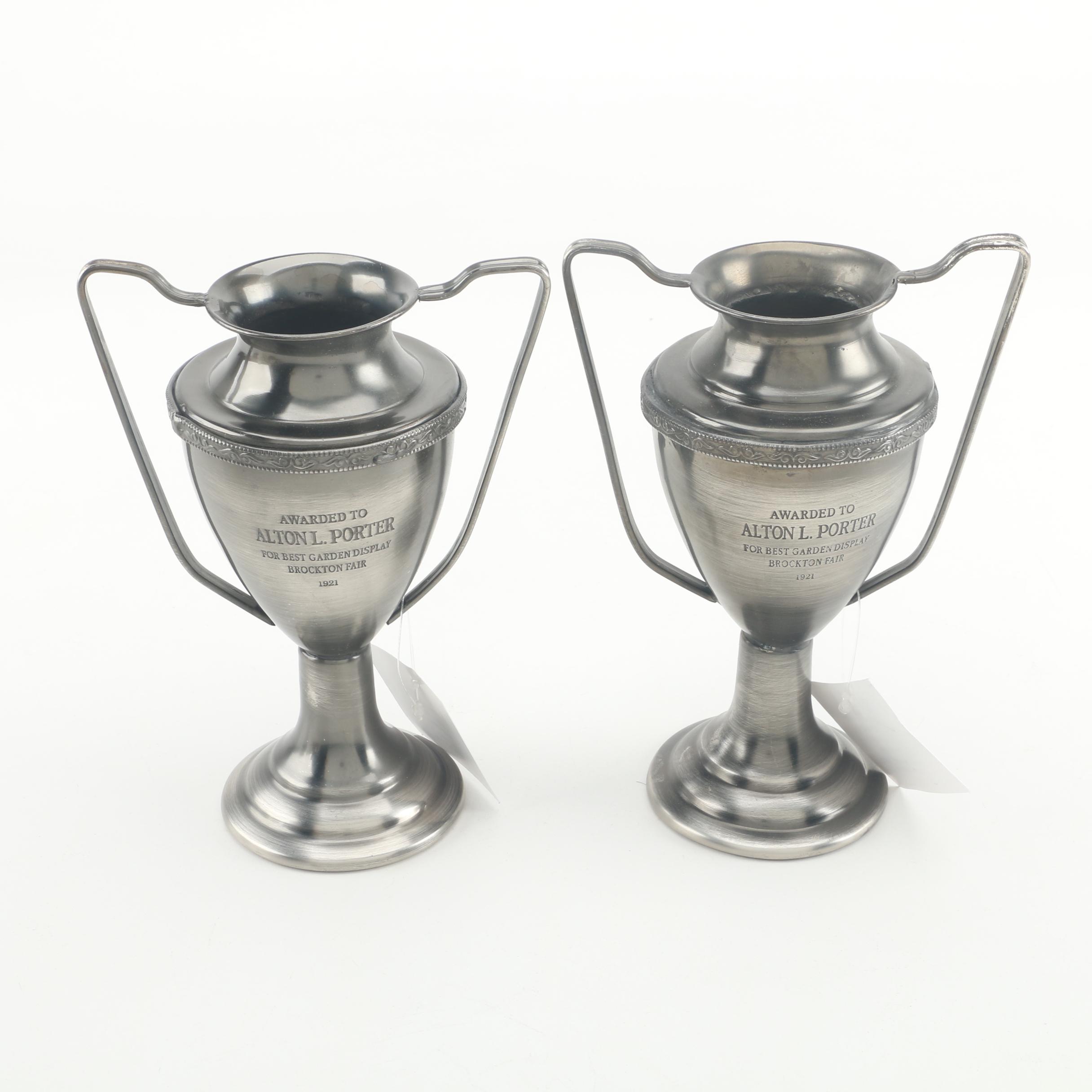 Reproduction Brass and Nickel Display Trophy Cups