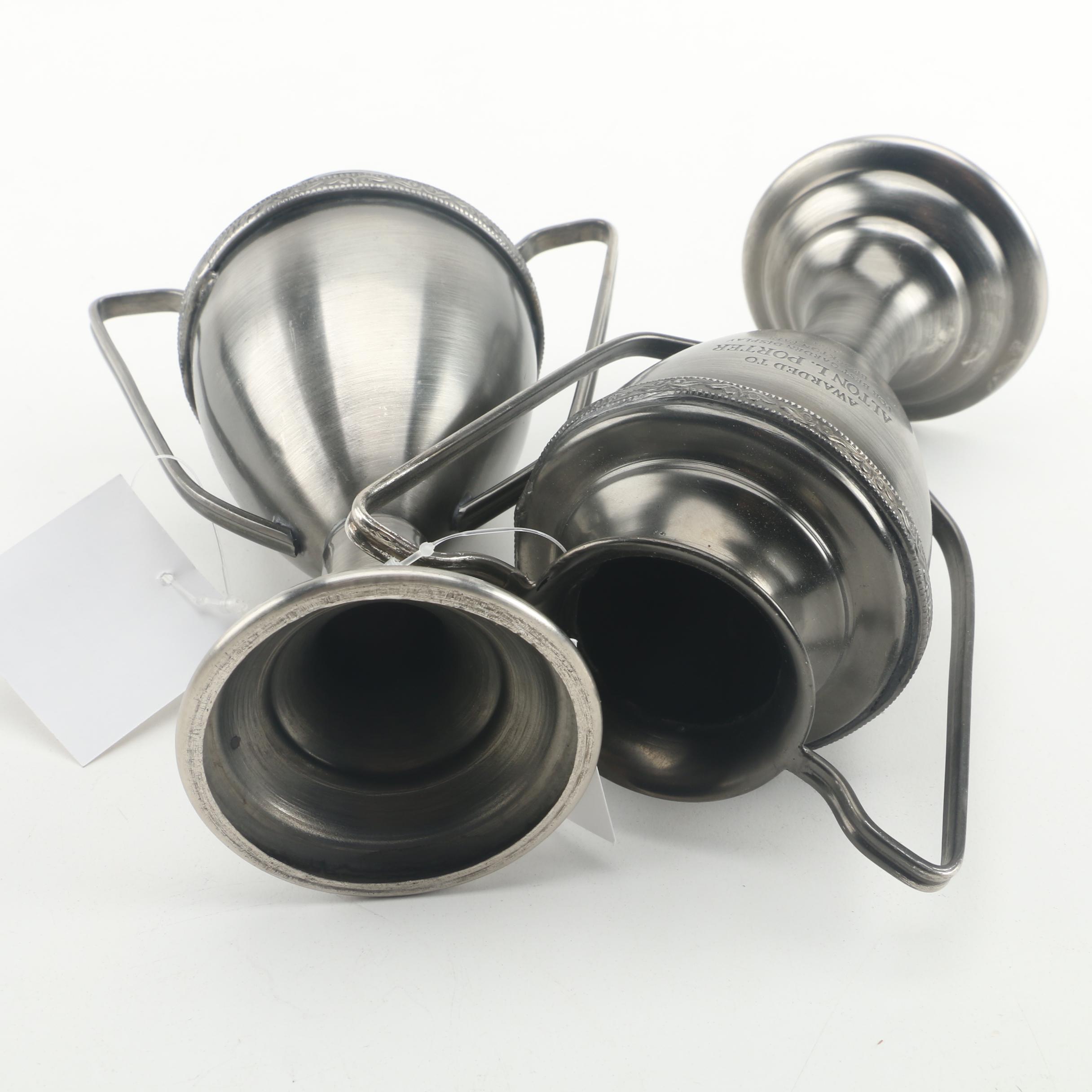 Reproduction Brass and Nickel Display Trophy Cups