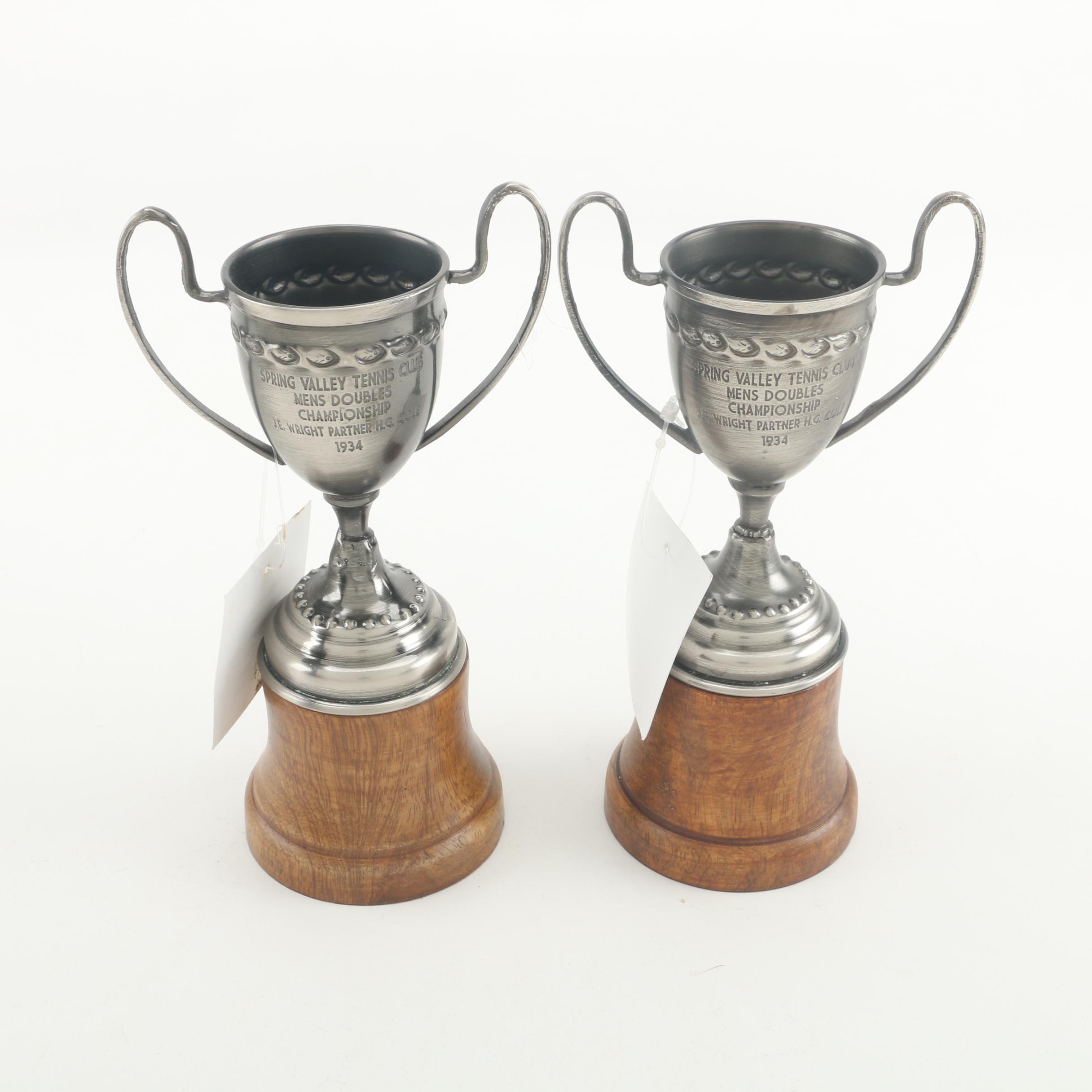 Reproduction Brass and Nickel Display Trophy Cups