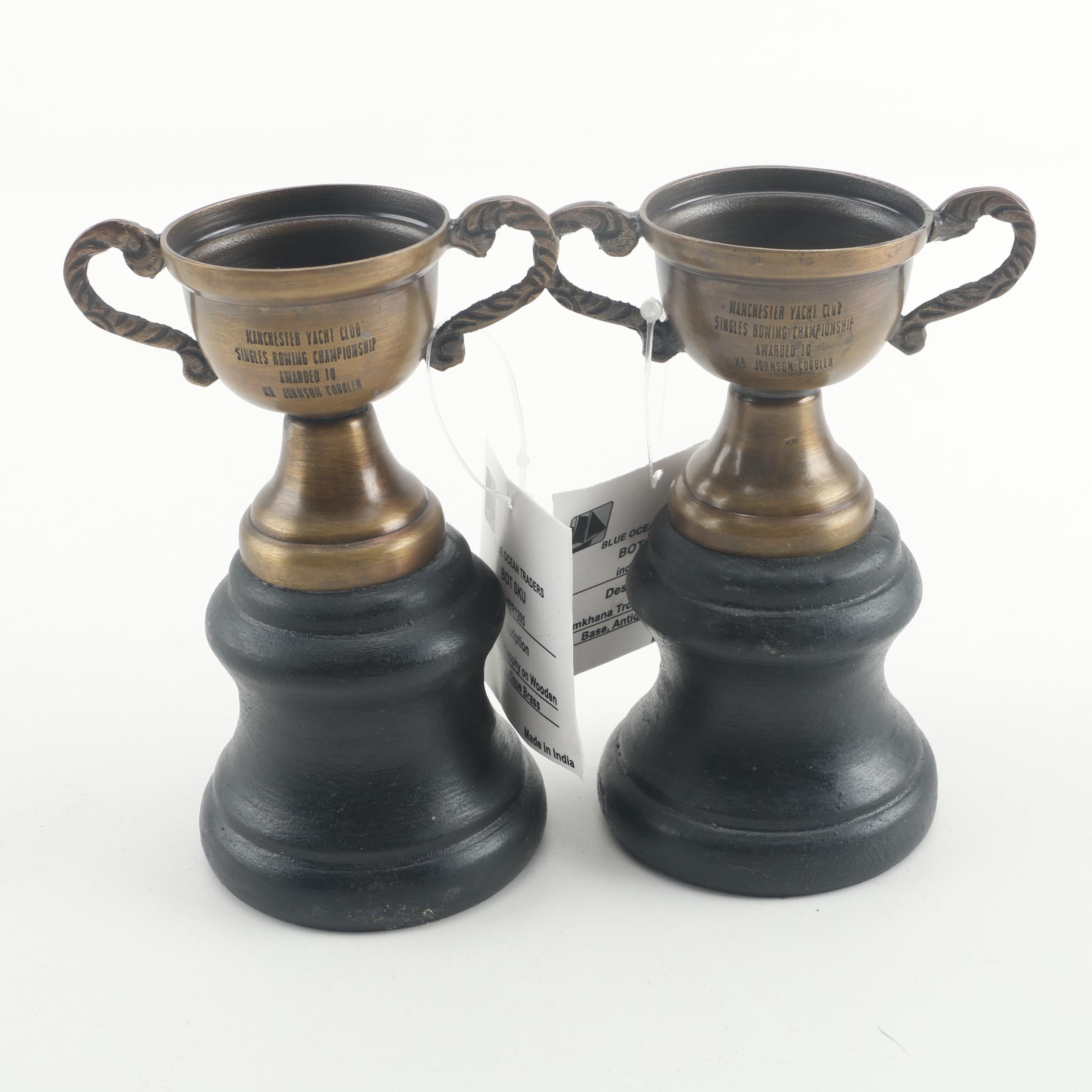 Reproduction Brass and Nickel Display Trophy Cups