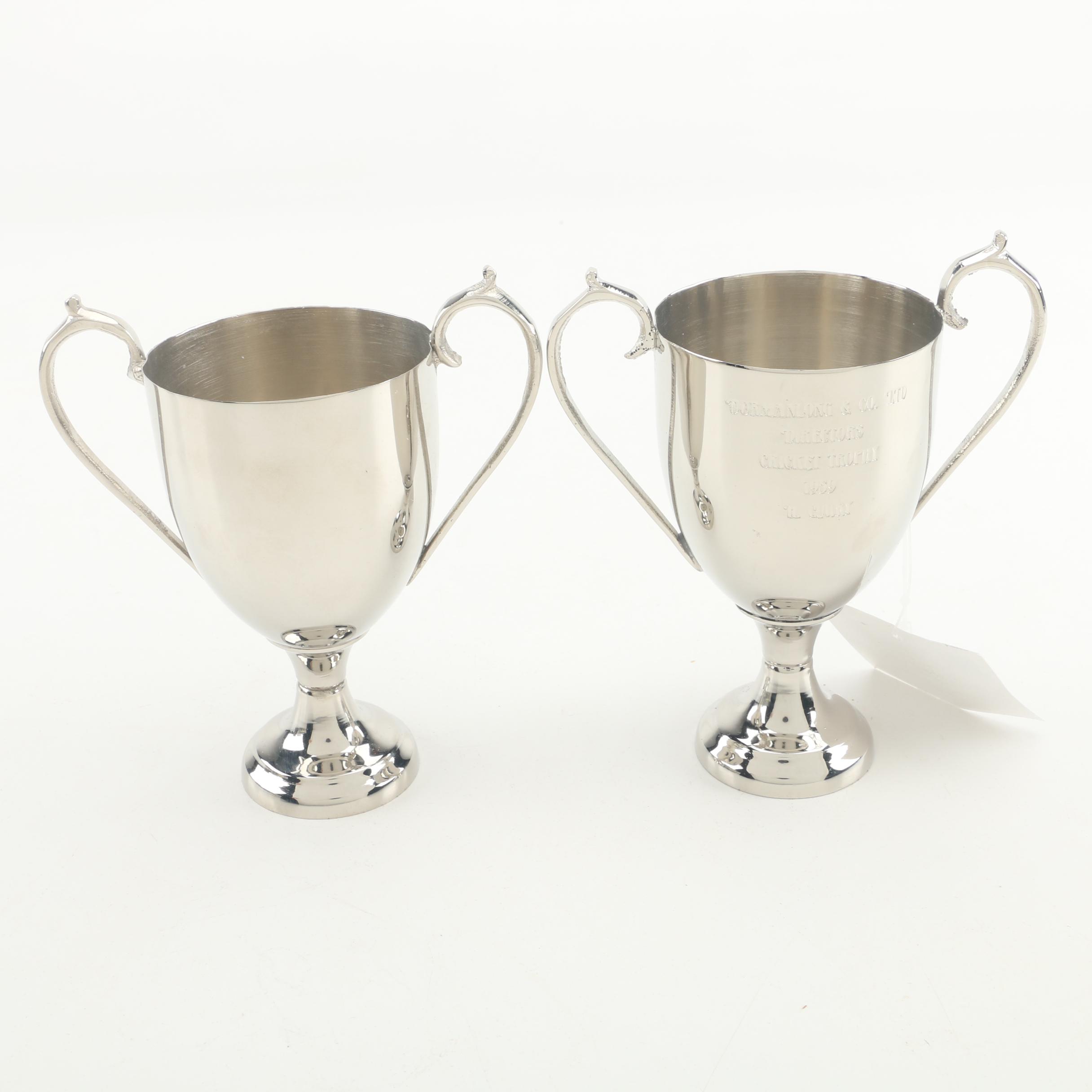 Reproduction Brass and Nickel Display Trophy Cups