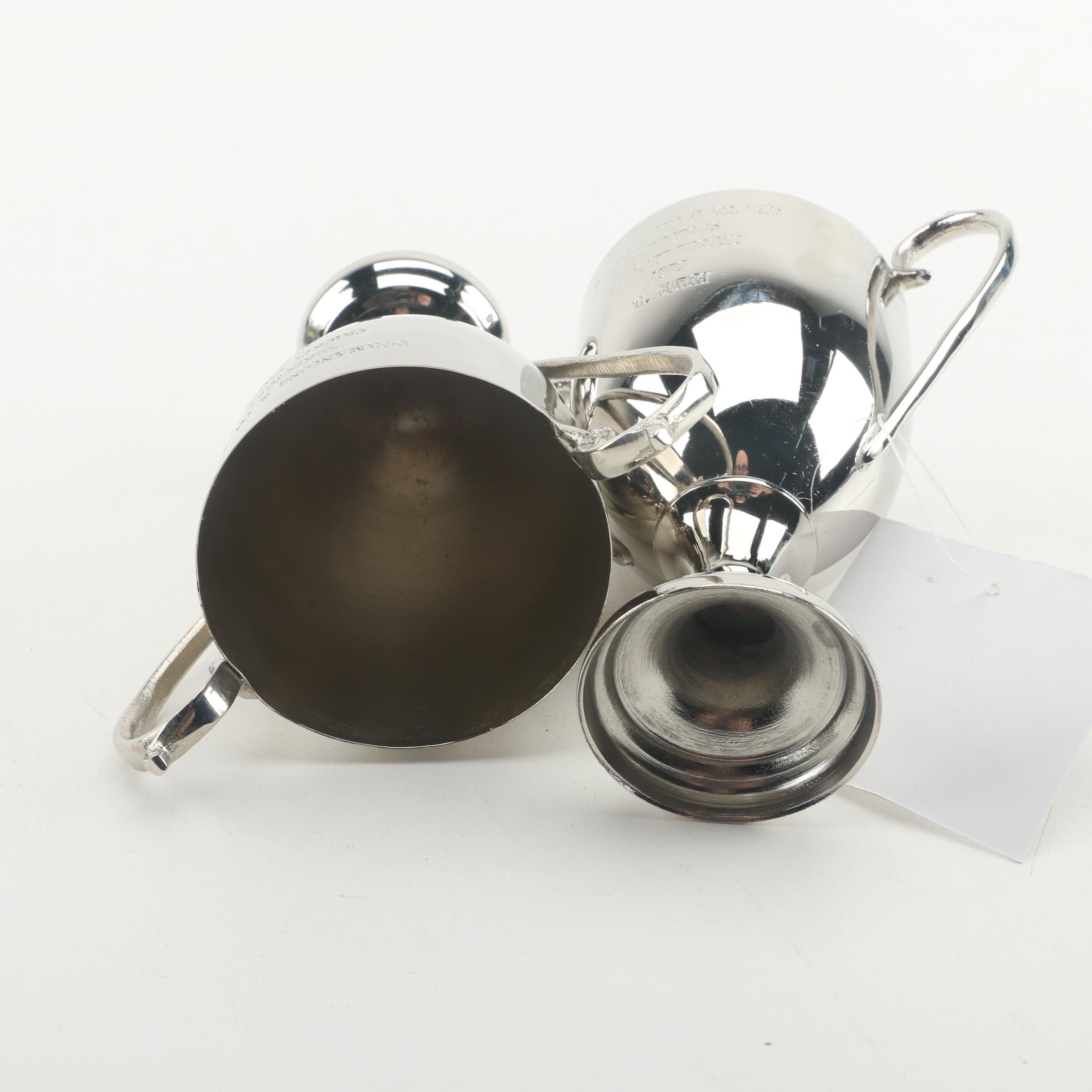 Reproduction Brass and Nickel Display Trophy Cups