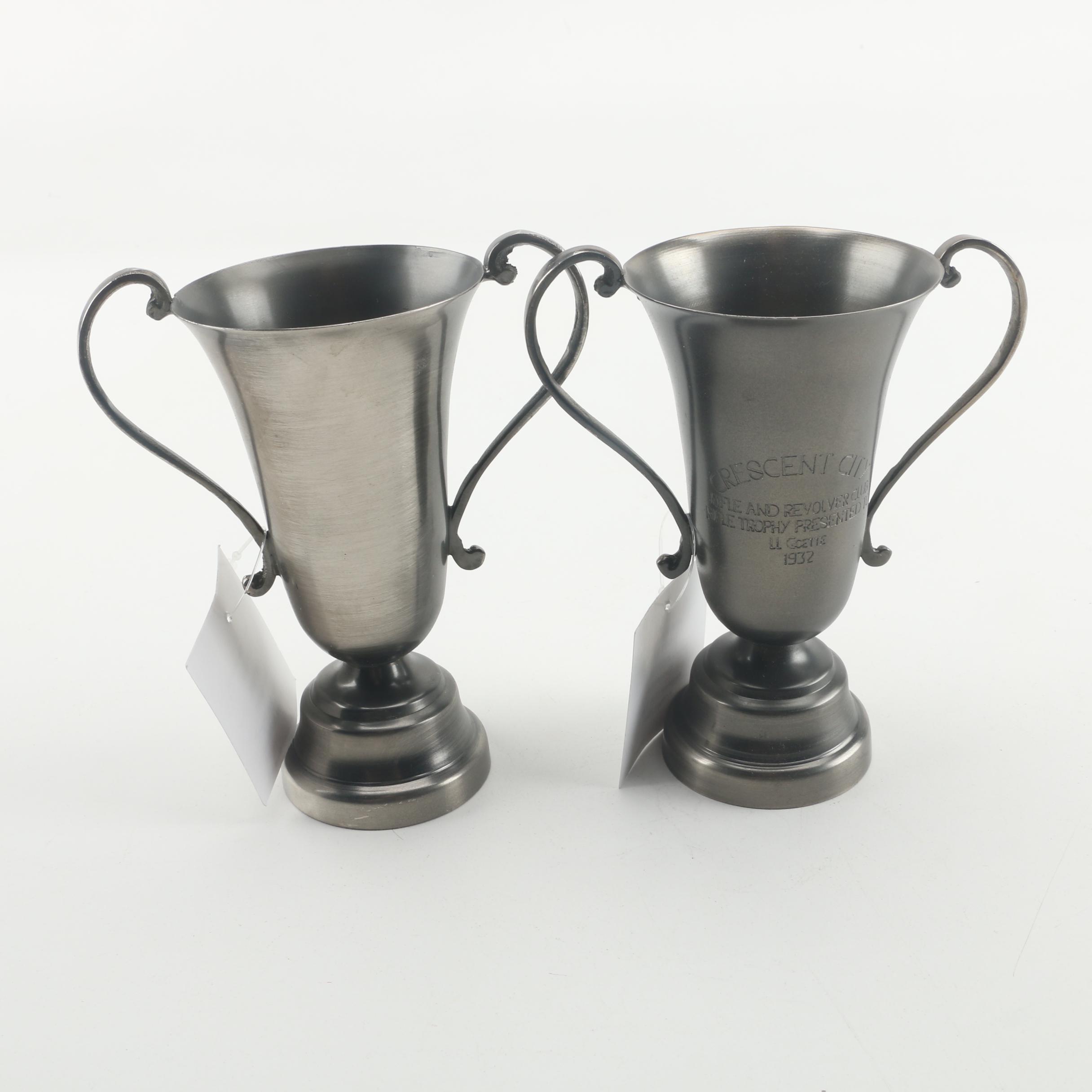 Reproduction Brass and Nickel Display Trophy Cups