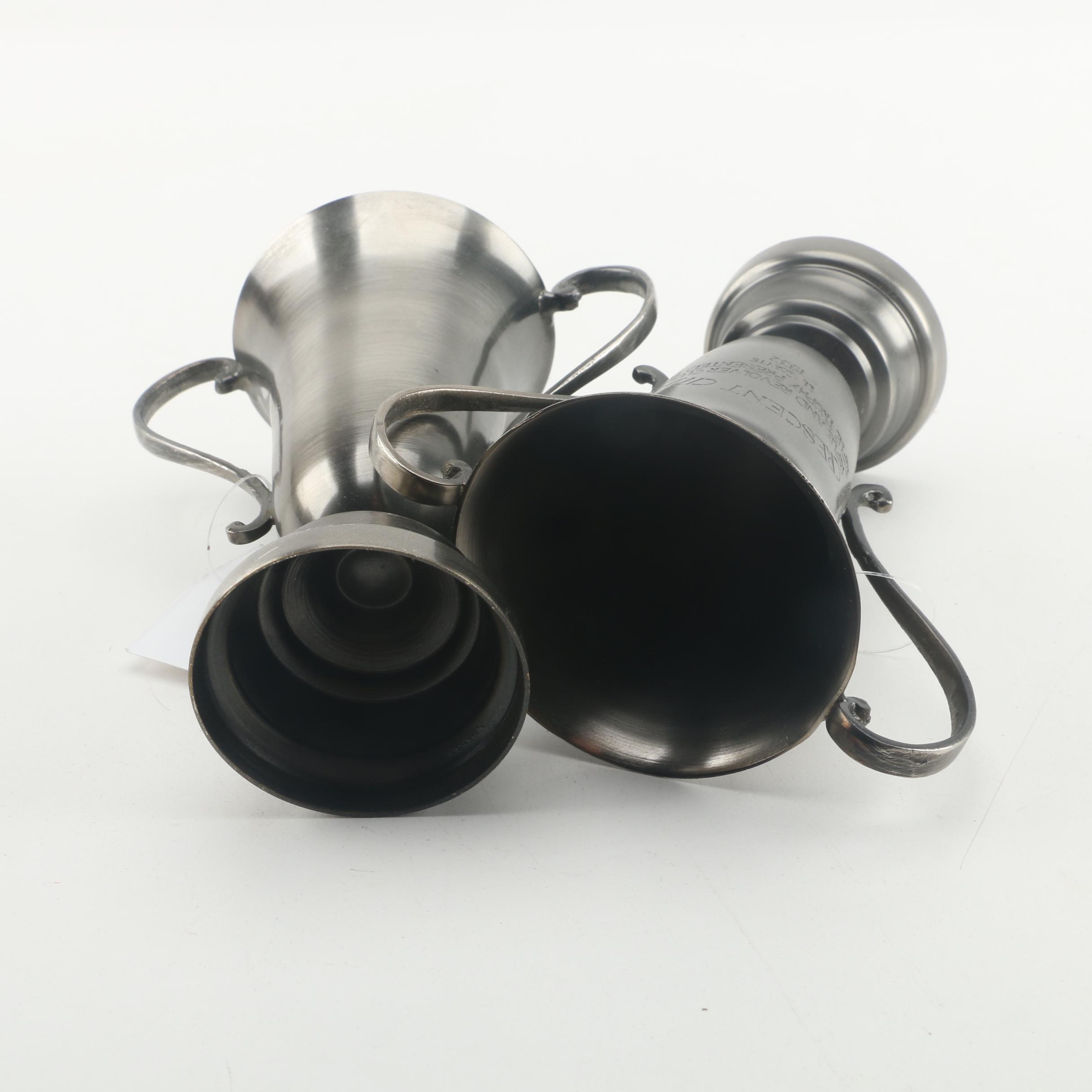 Reproduction Brass and Nickel Display Trophy Cups