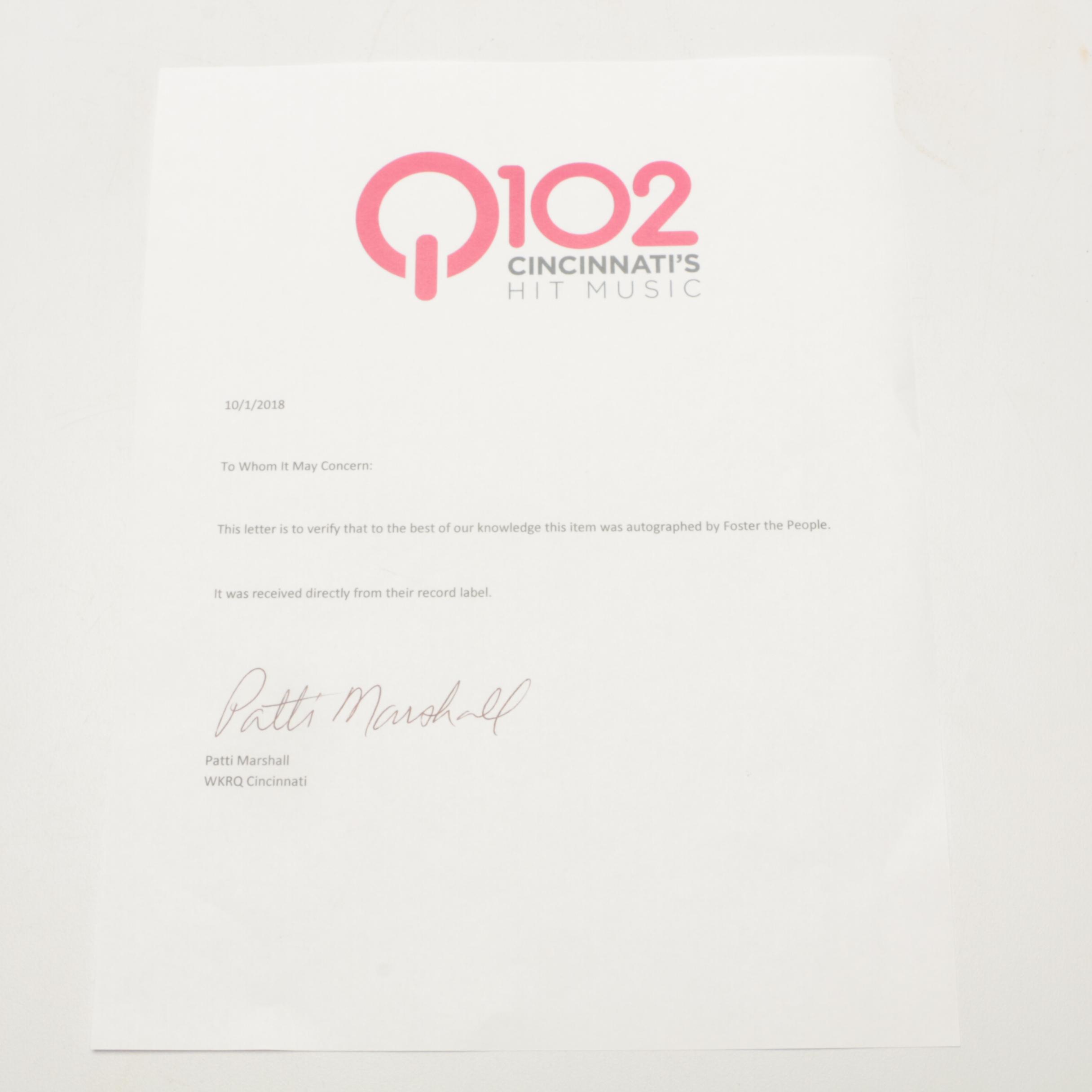 Foster The People Signed "Sacred Hearts Club" Album Cover