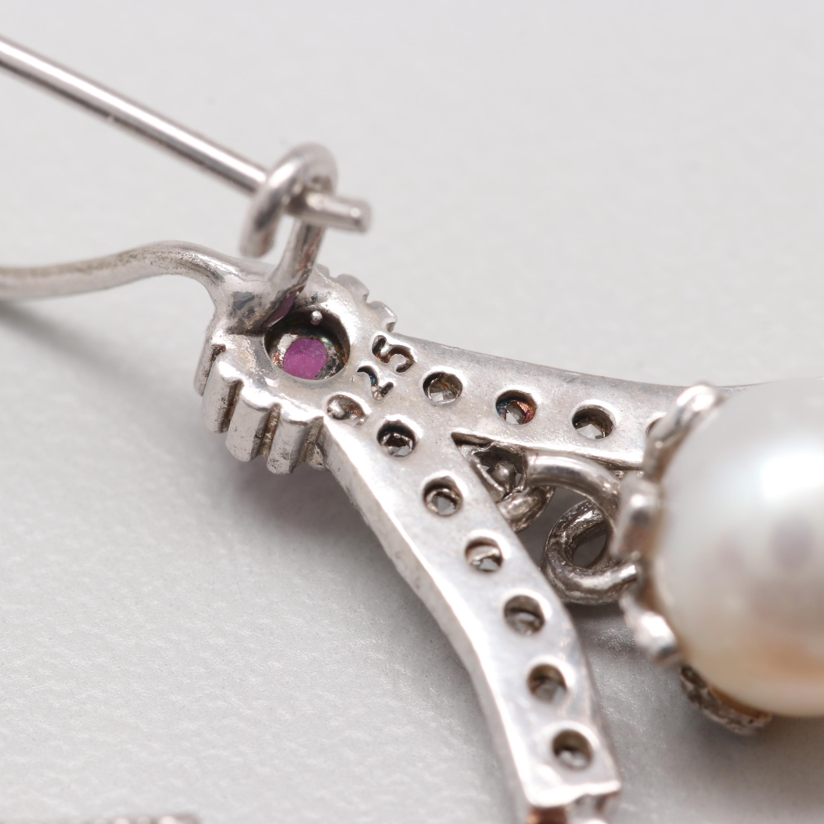 Sterling Silver Two-Tone Cultured Pearl and Gemstone Earrings