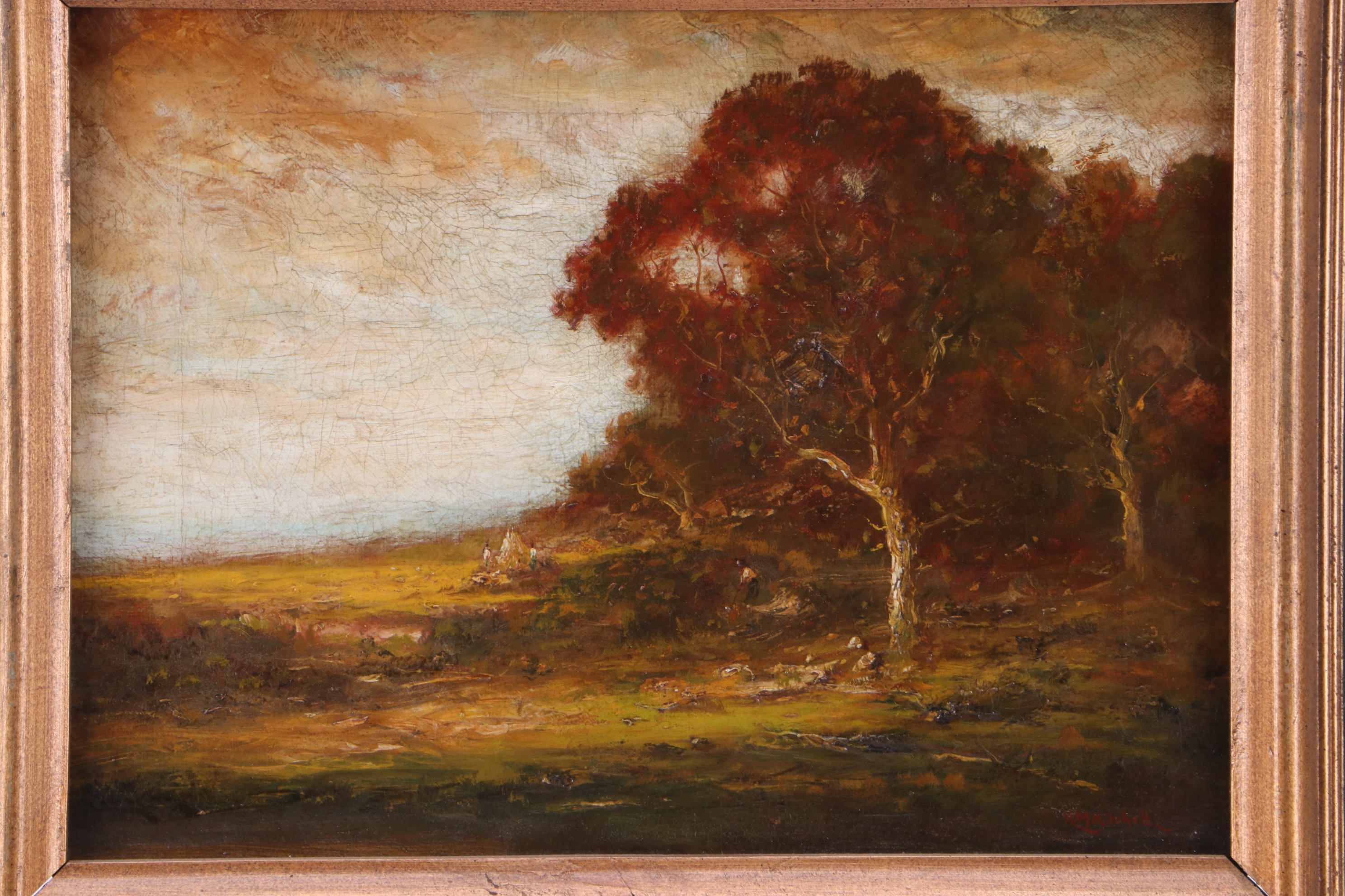 Hudson Mindell Kitchell Tonalist Oil Landscape on Canvas