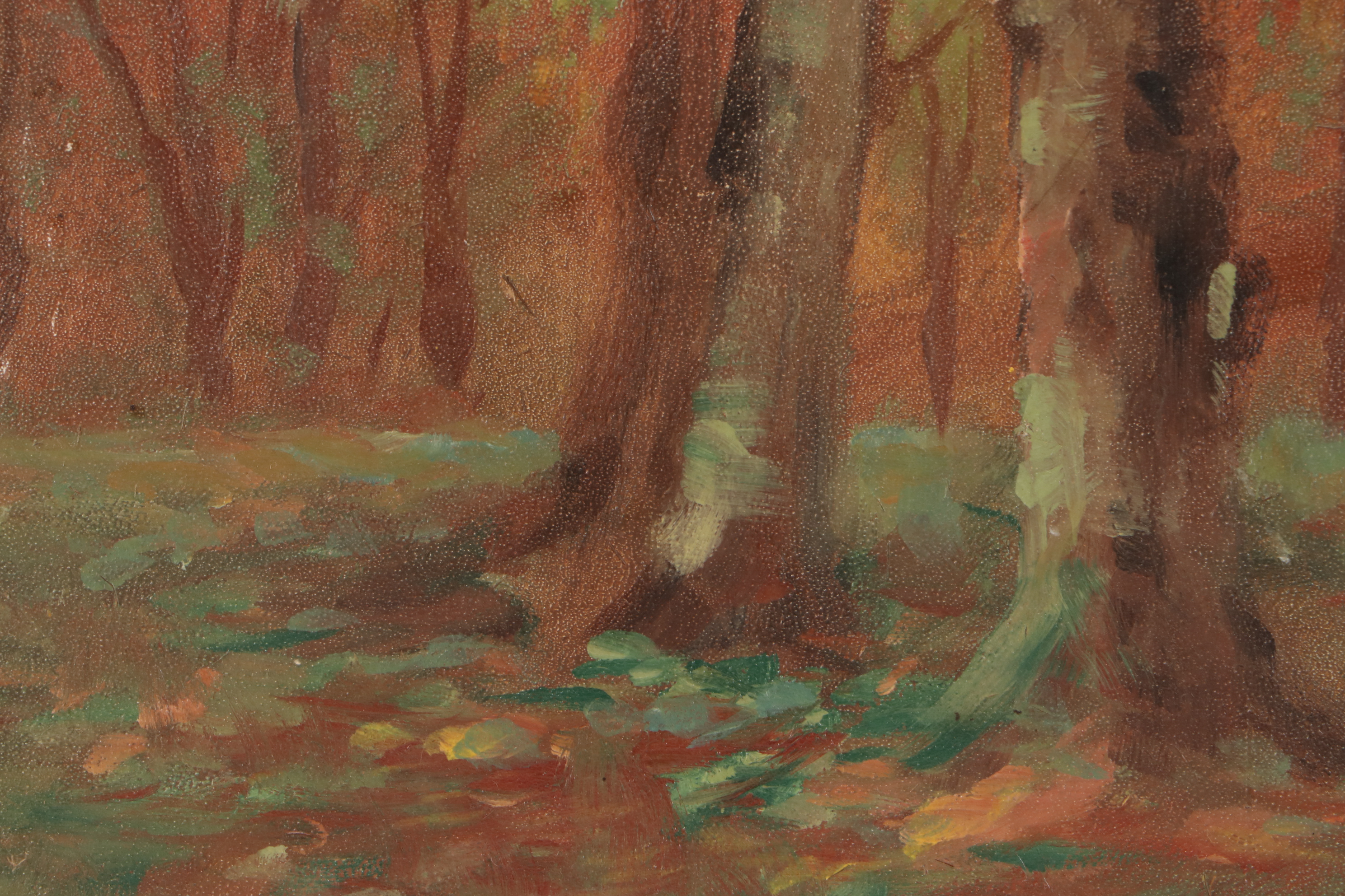 Martin Rettig Oil Painting of  Woodland Interior