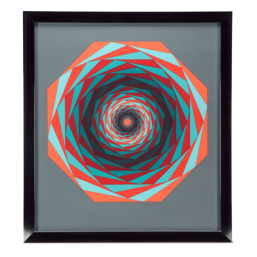 Victor Vasarely 1986 Limited Edition Serigraph on Paper "Kaglo II"