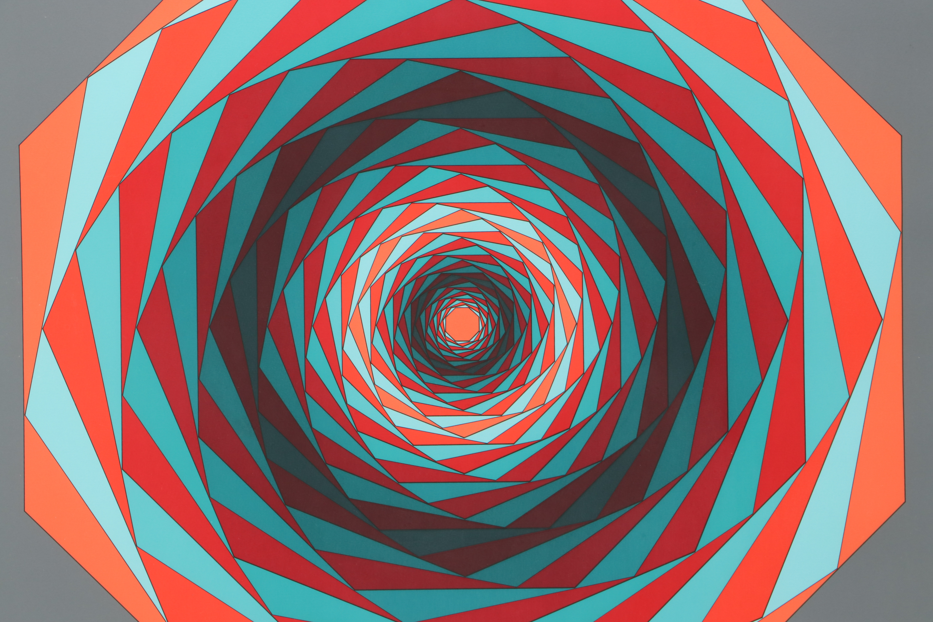 Victor Vasarely 1986 Limited Edition Serigraph on Paper "Kaglo II"